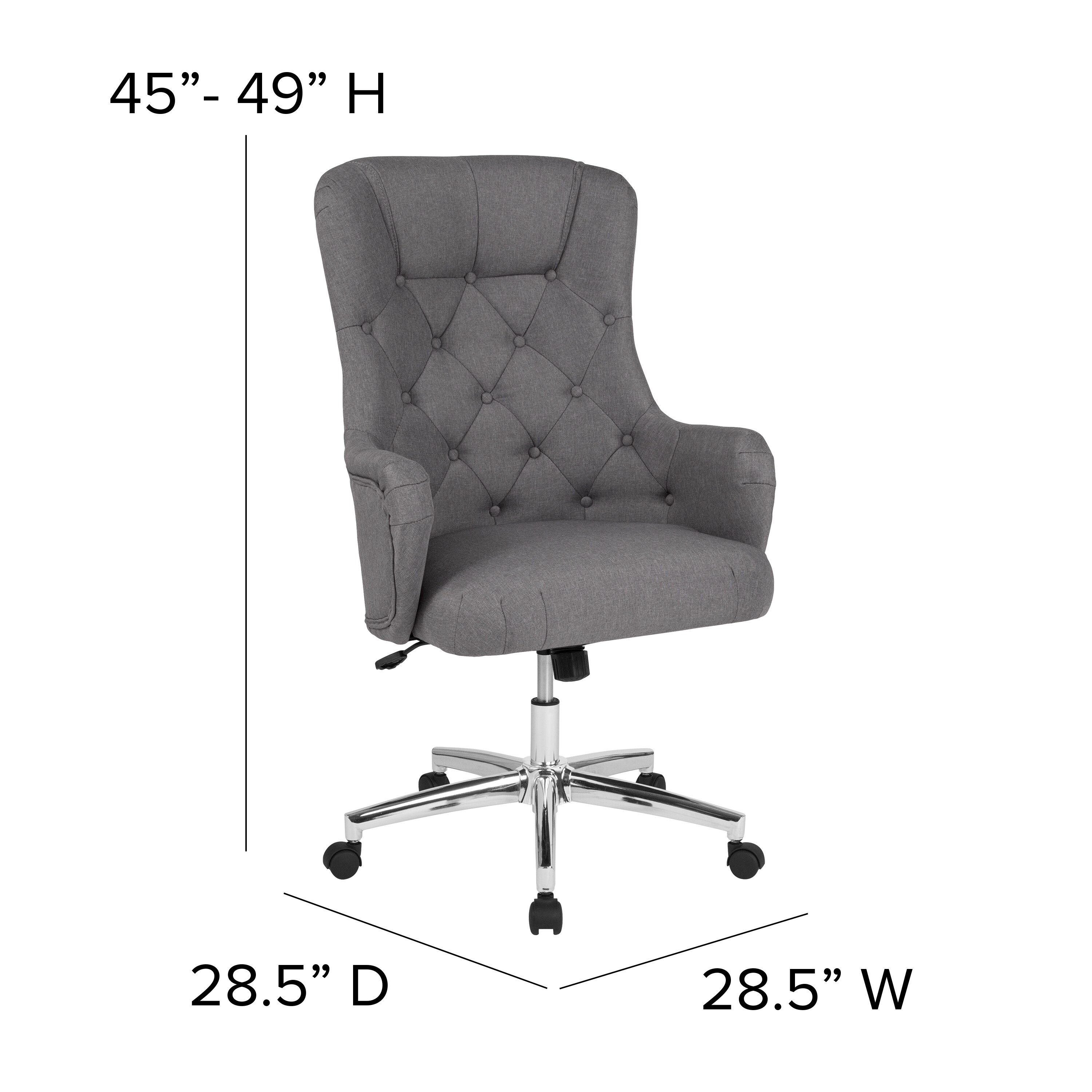 Flash Furniture Chambord Blue Fabric Transitional Adjustable Height ...