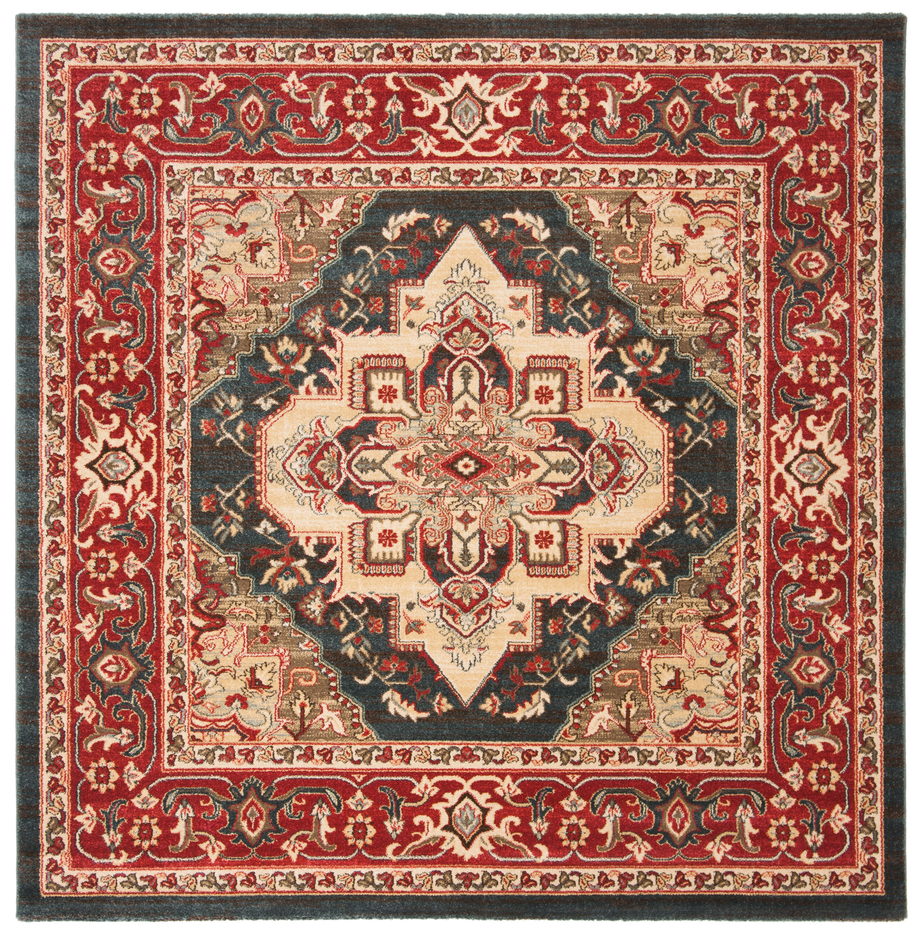 Safavieh Mahal Navy and Red Synthetic Square Area Rug