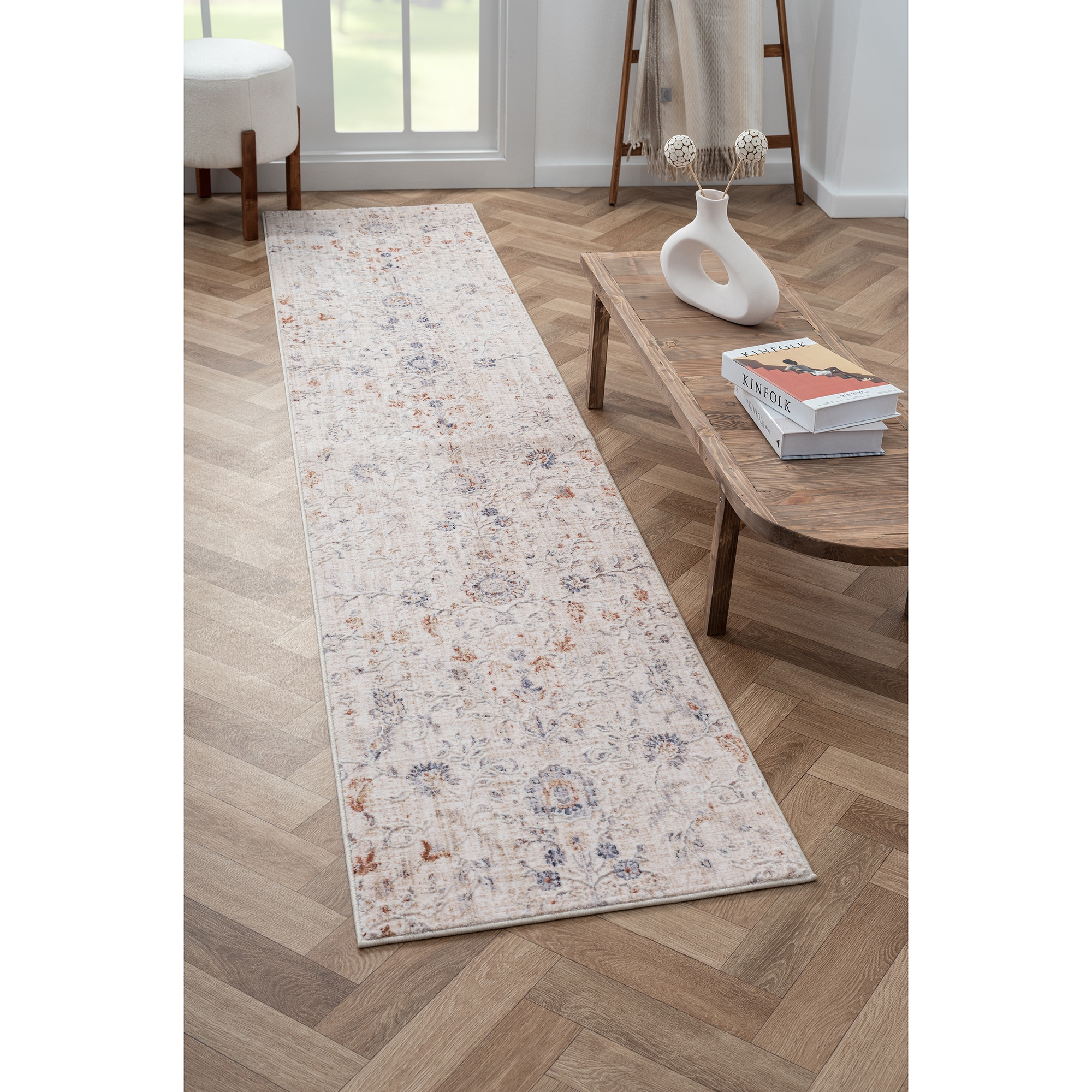 LR Home 5537A1590304J8 2 x 8 (ft) Loomed Polyester Multicolored Rectangular Indoor Floral/Botanical Farmhouse/Cottage Runner rug