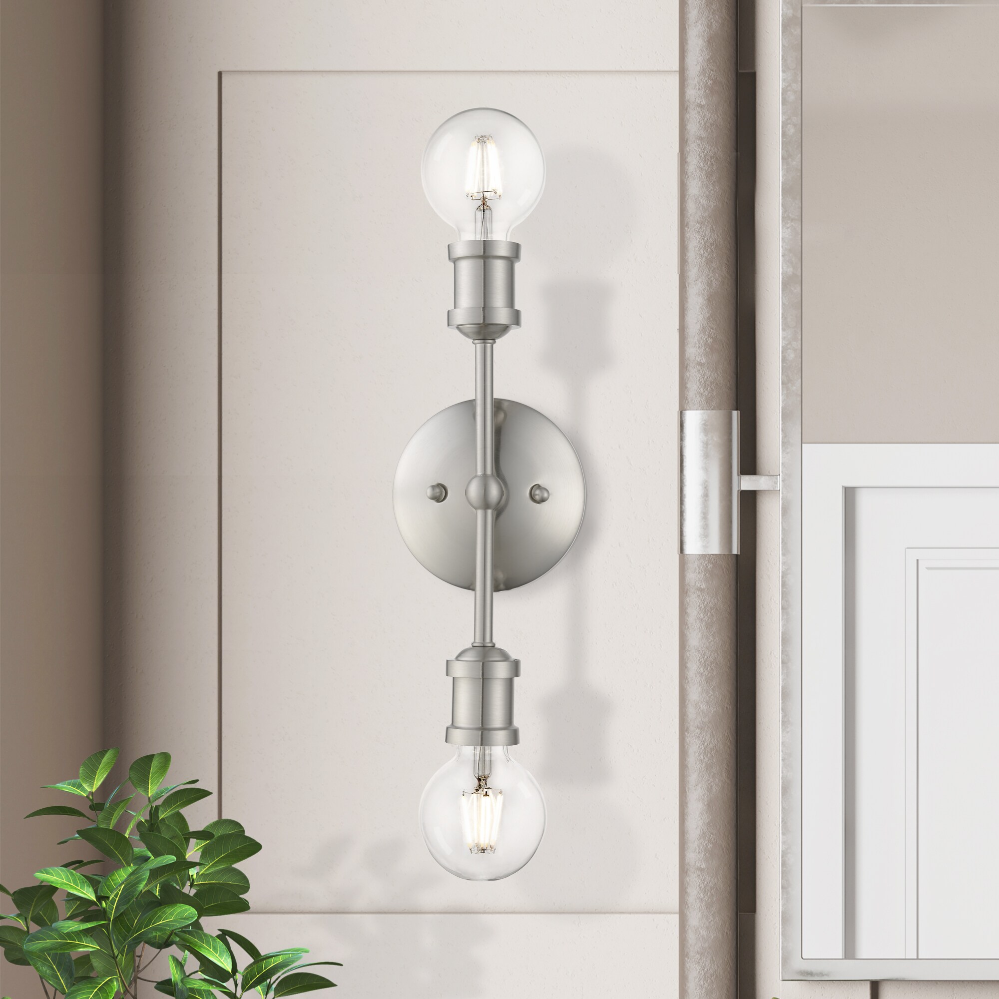 Lansdale Brushed Nickel 12" Contemporary Vanity Light