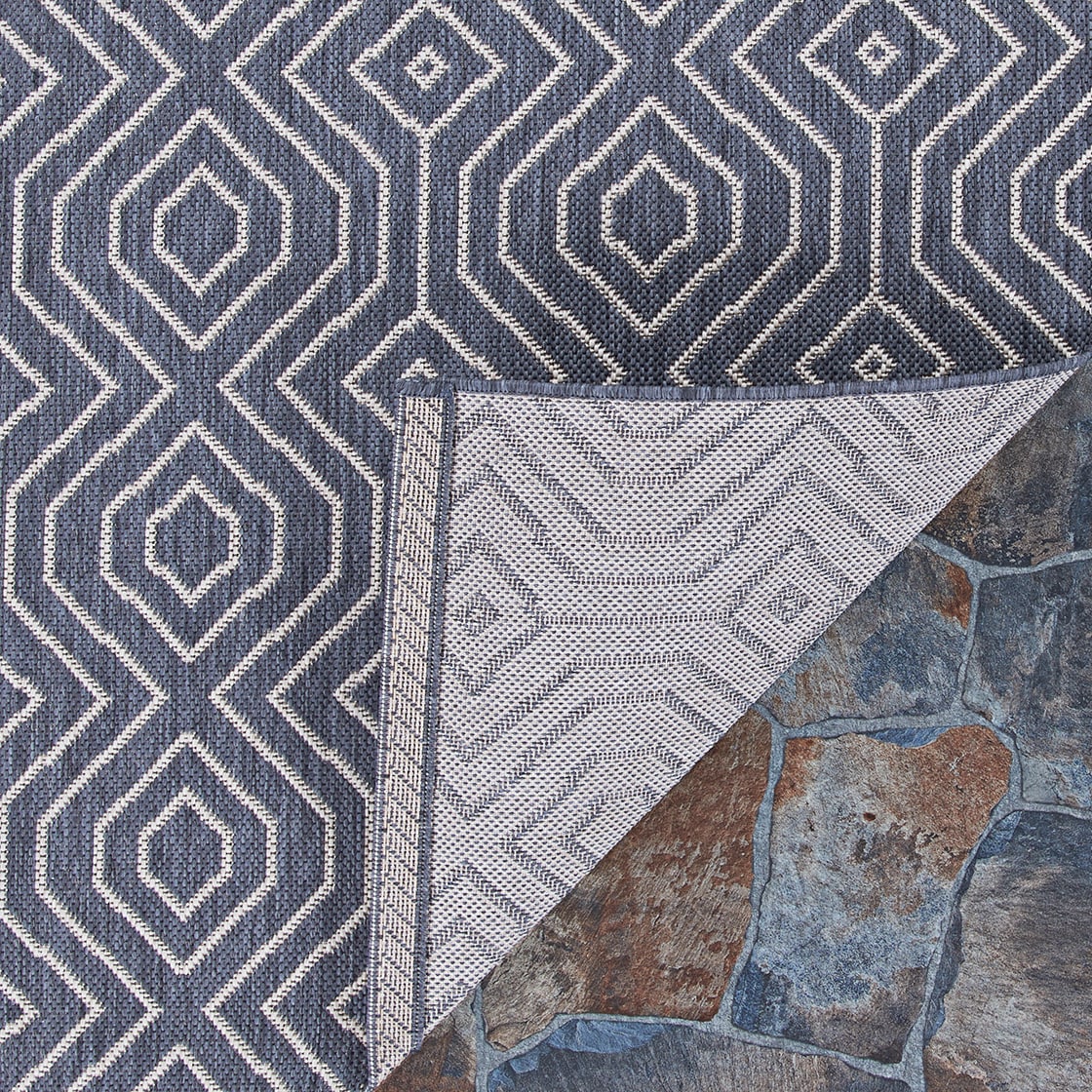 Afuera Ivory Synthetic 2' x 11' Modern Flat Woven Runner Rug
