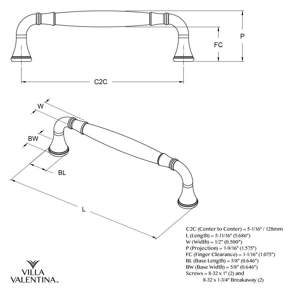 Villa Valentina VV8128SN Cabinet-Pulls - View #5