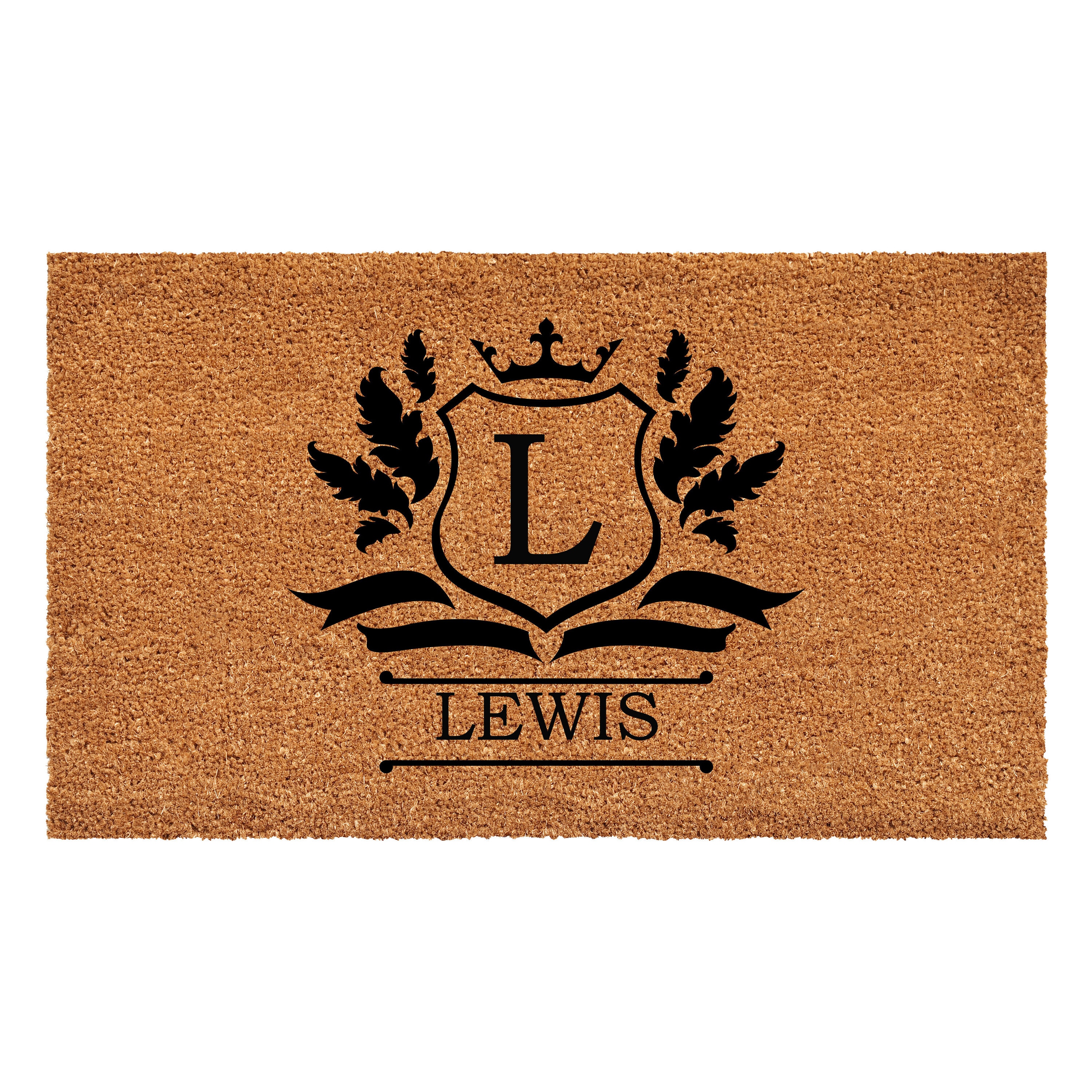 Callowaymills 108241729L 2-ft x 3-ft Natural, Black Coir/Rubber Rectangular Indoor or outdoor Decorative Door mat