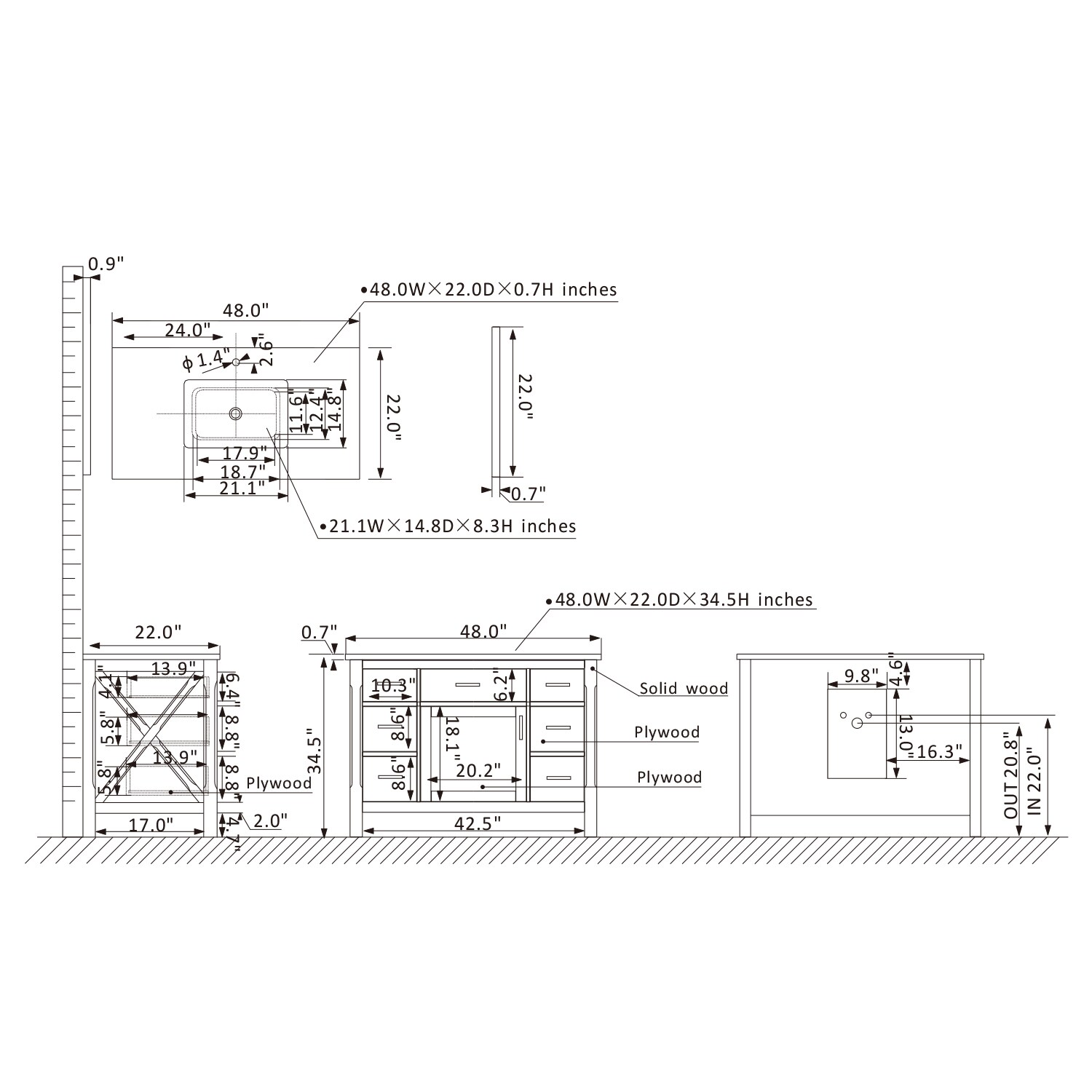 Altair 535048-WH-CA-NM Bath-Vanity-Combo - View #10