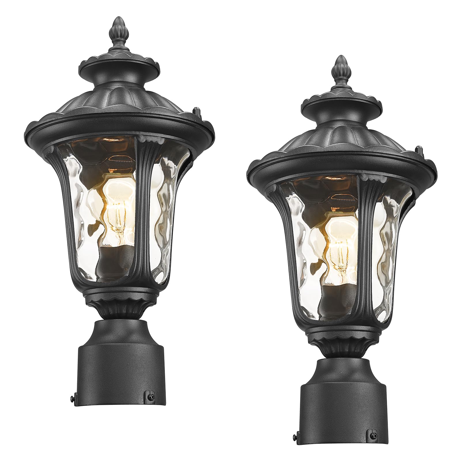 AOIZGMY  Outdoor Post Lights Fixtures Lamp Post Light 2 Pack Pole Lantern Lighting Fixture Waterproof Anti Rust Aluminum Pillar Outside Lighting