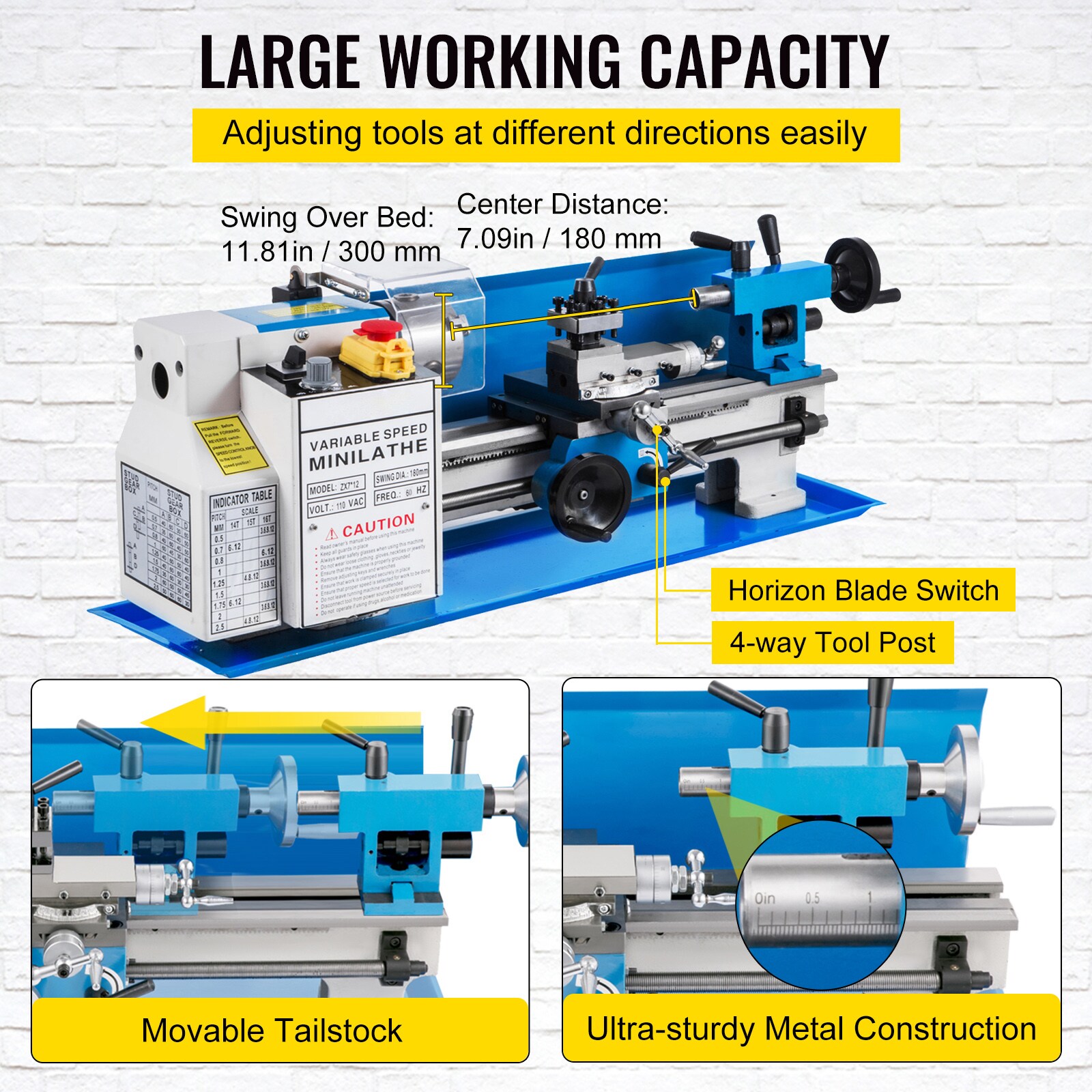 VEVOR SCJSMNCC061802028V1 Wood-Lathes - View #4