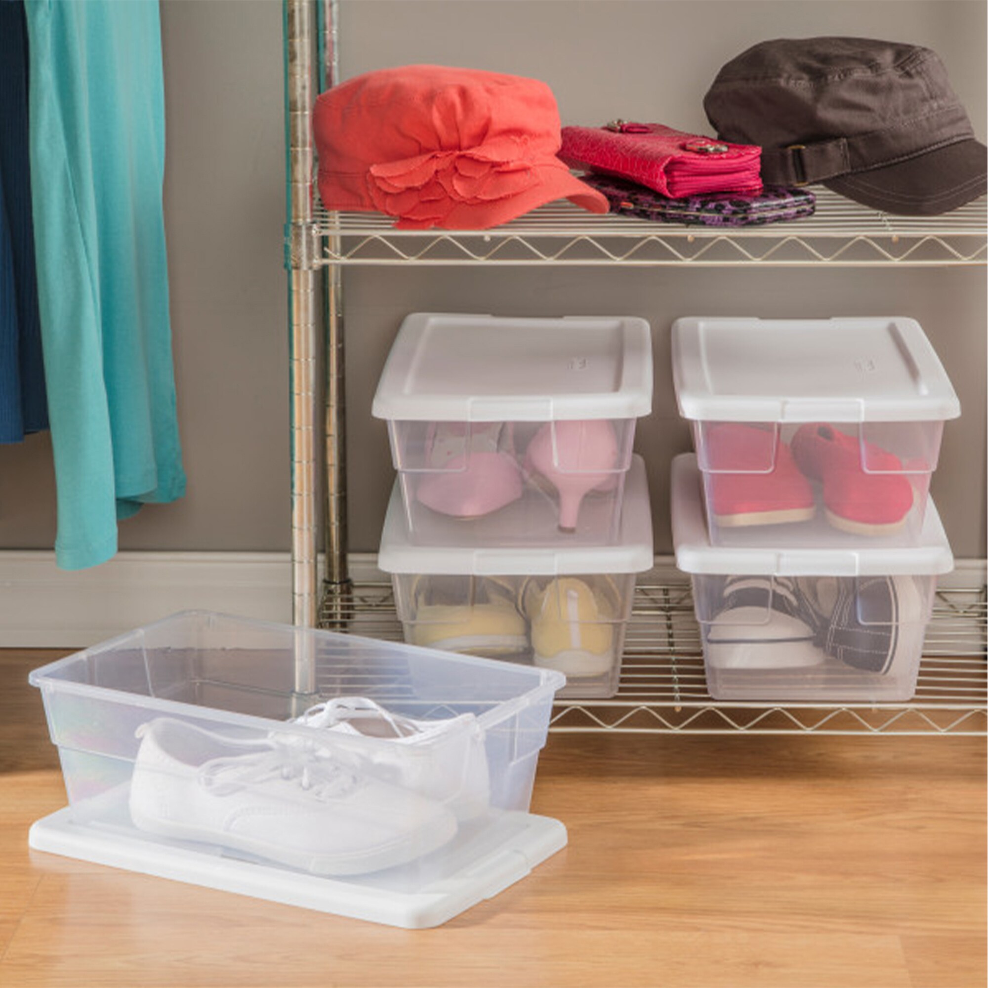 Sterilite 1642 6 Quart Plastic Storage Box - White/Clear for sale online