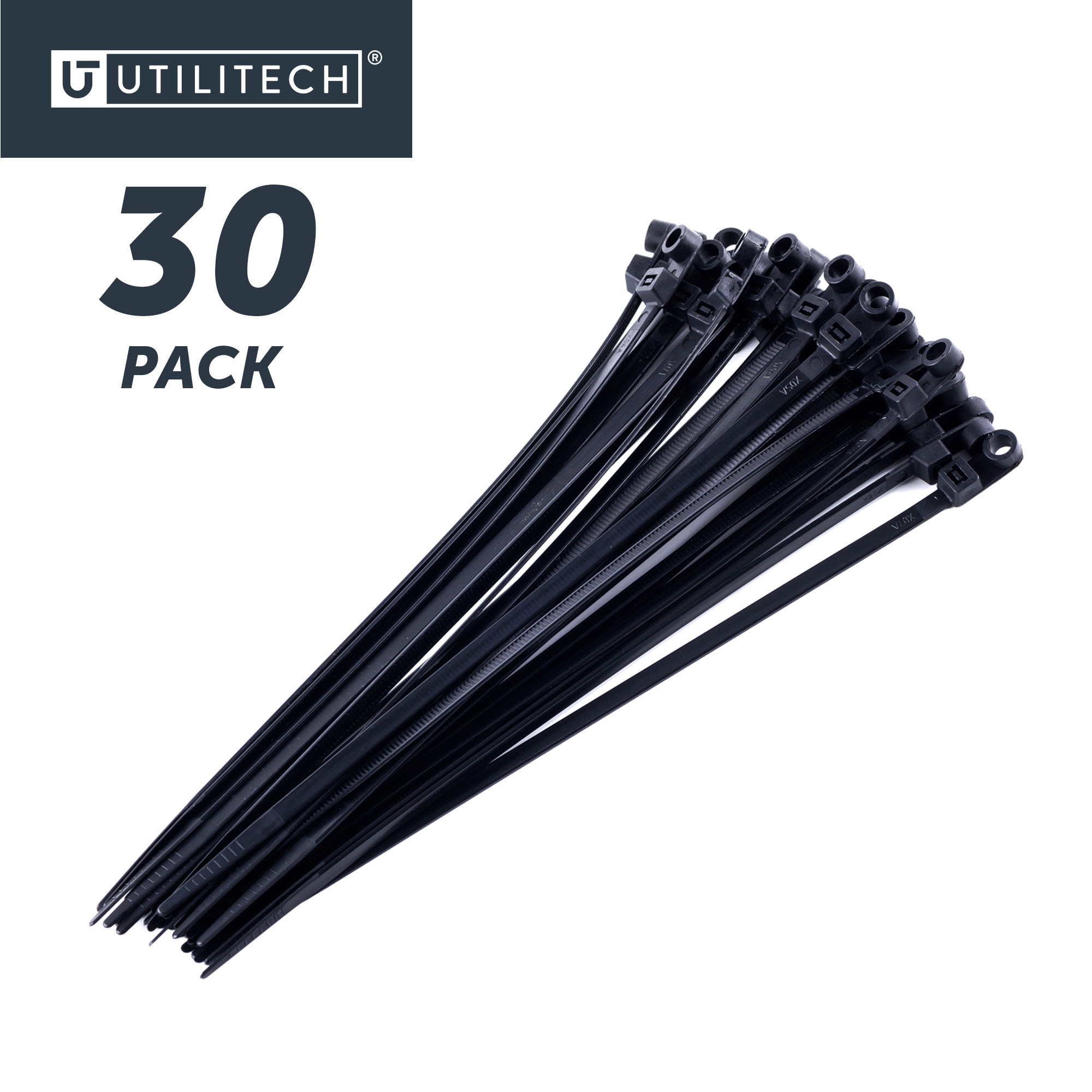 Utilitech 8-in Nylon Zip Ties Black with Uv Protection (30-Pack) in the ...