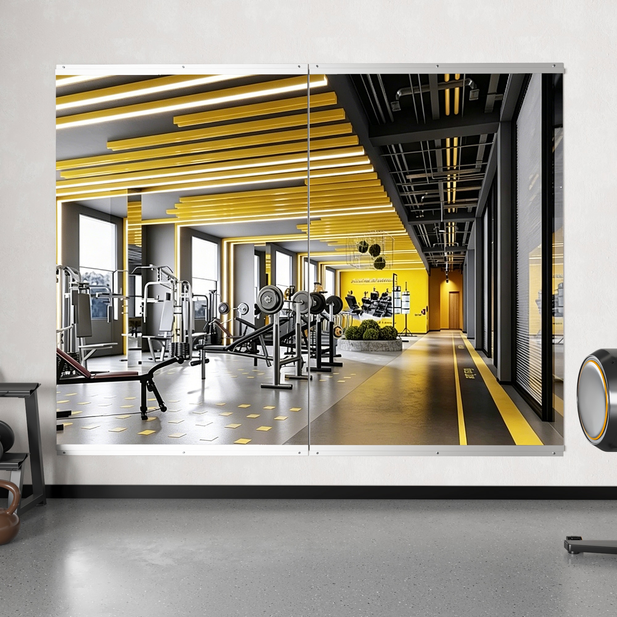 LUXEYARD  Home Gym Mirror-72x60 Inch Wall Mounted Large Frameless Tempered Glass Mirror-Idea for GymYoga or Bedroom and Living Room