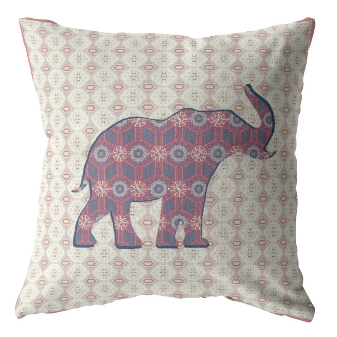 HomeRoots 20 inc Magenta Elephant Decorative Suede Throw Pillow in