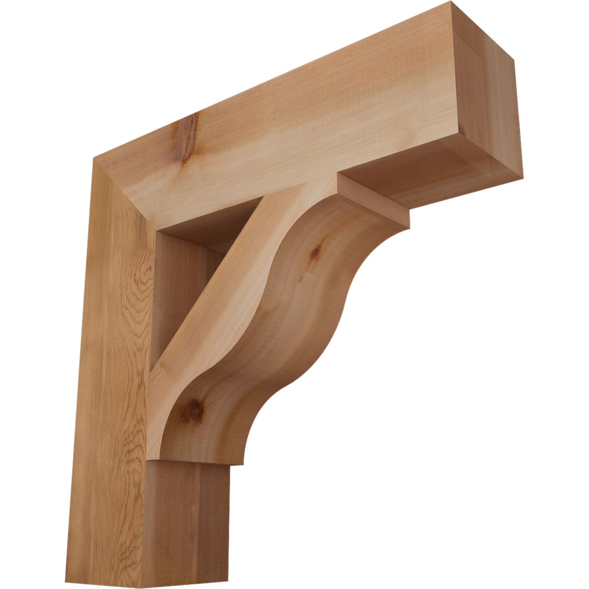Ekena Millwork BKT06X24X24FST05SWR Funston Block Smooth 5-1/2-in x 24-in x 24-in Western red cedar Brown Wood Standard bracket