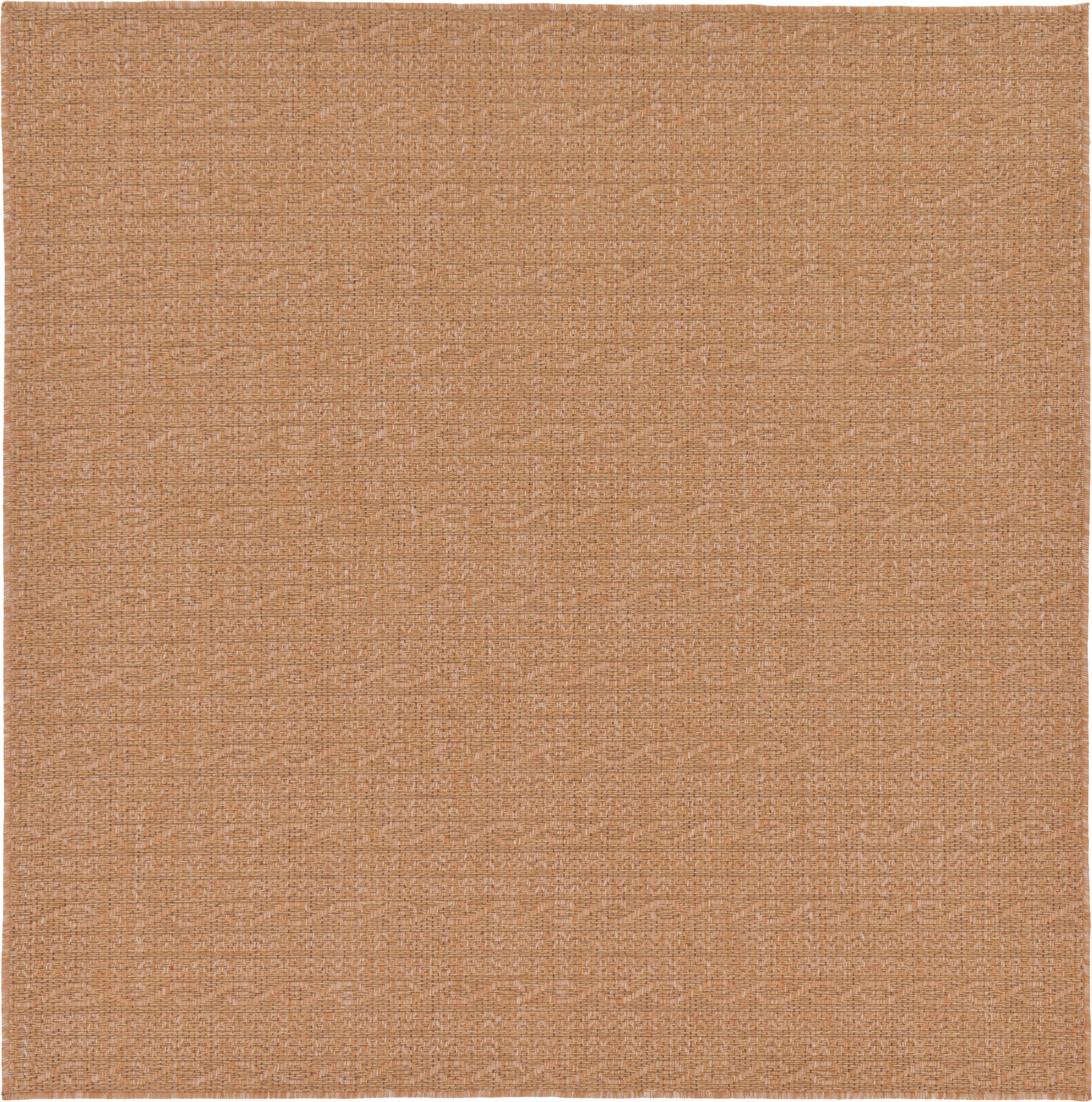 Unique Loom 3126524 Links Outdoor 6 x 6 (ft) Loomed Polypropylene Light Brown/Beige Square Indoor/Outdoor Stripe French Country Area rug
