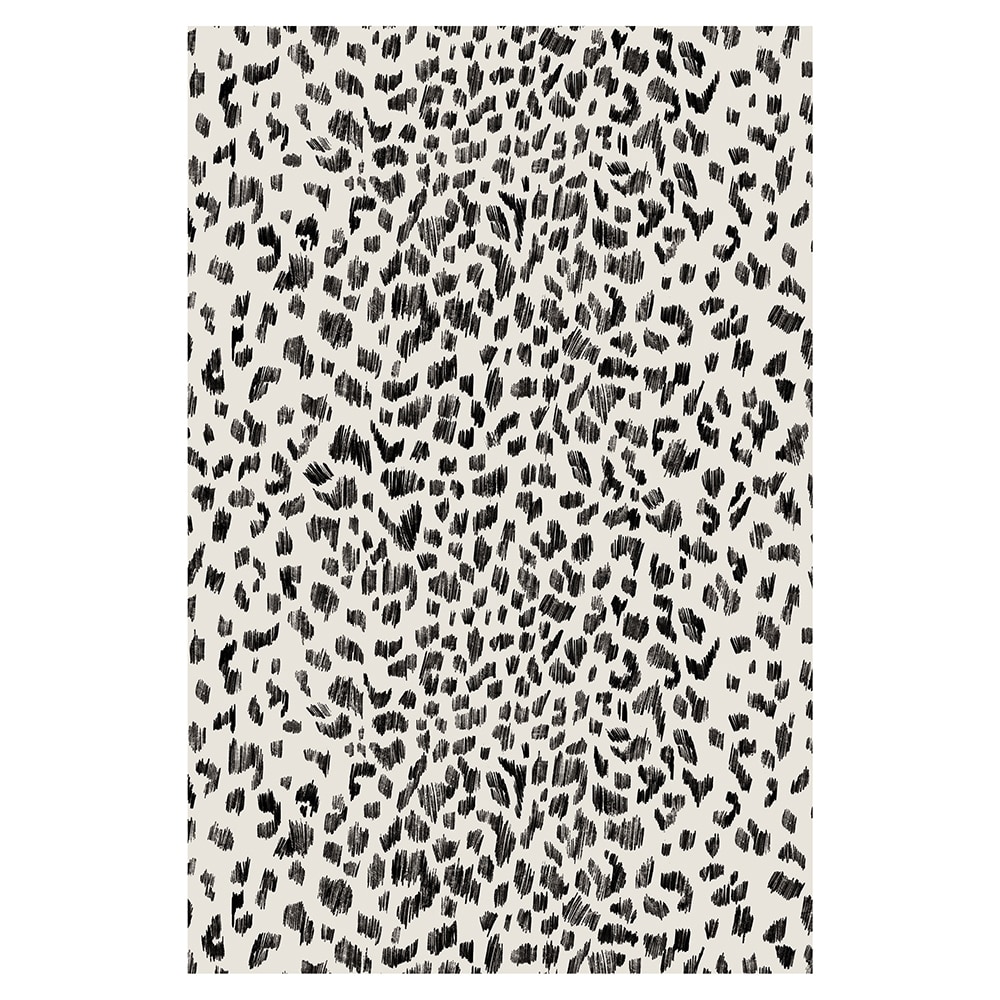 Tempaper Animal Print Vinyl Rug - 48 Round - Black and White