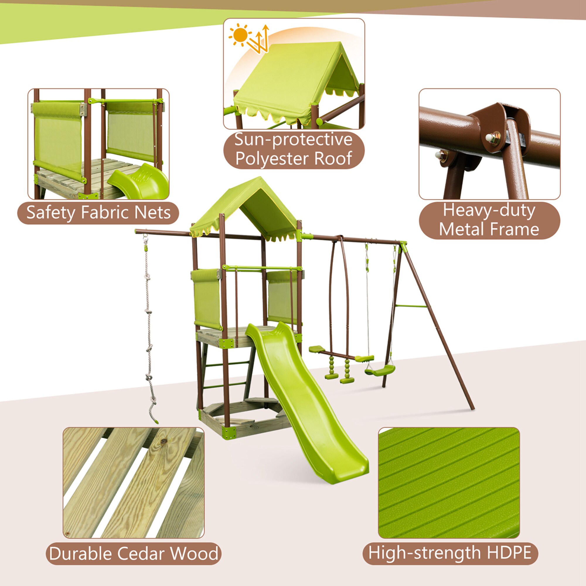Costway HCST01409 Playset-Swings - View #8