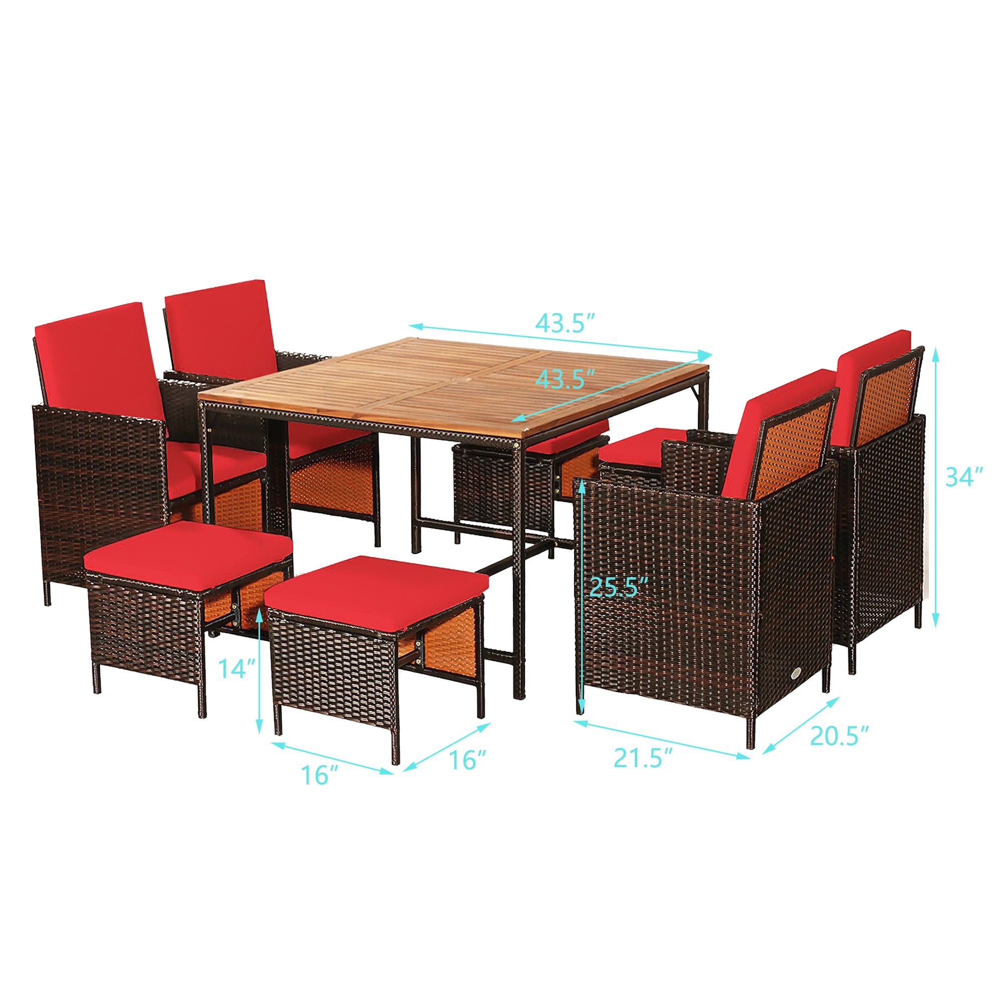 WELLFOR OUJ70674RE+ Patio-Dining-Sets - View #5