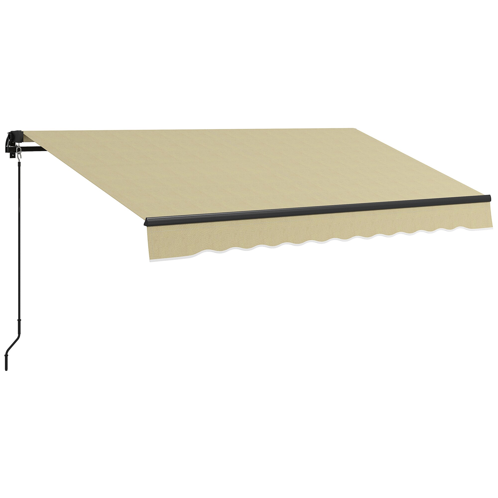 Outsunny 840-264V02BG ¬†10' x 8' Retractable Awning Sunshade Shelter with Manual Crank Handle Beige
