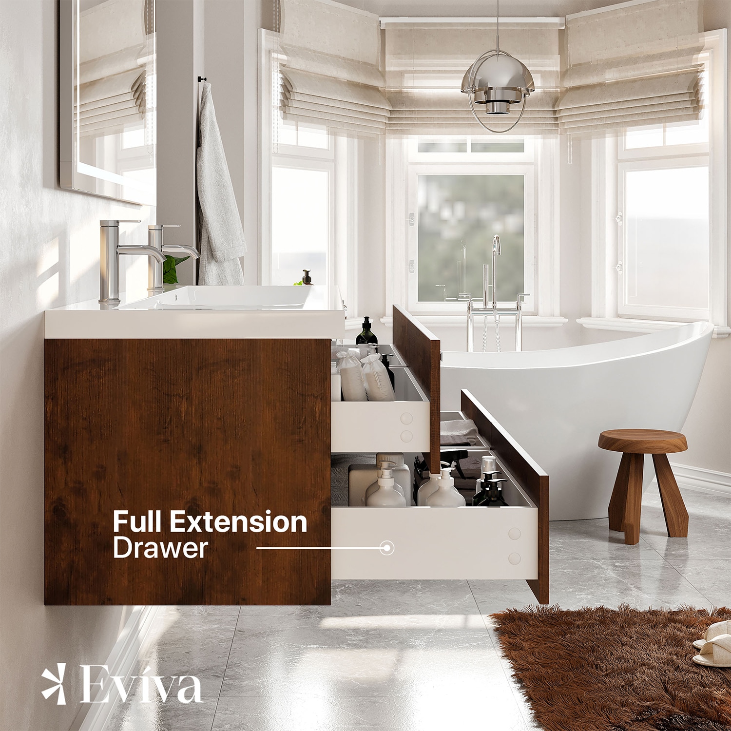 Eviva EVVN144-57RSWD Bath-Vanity-Combo - View #5