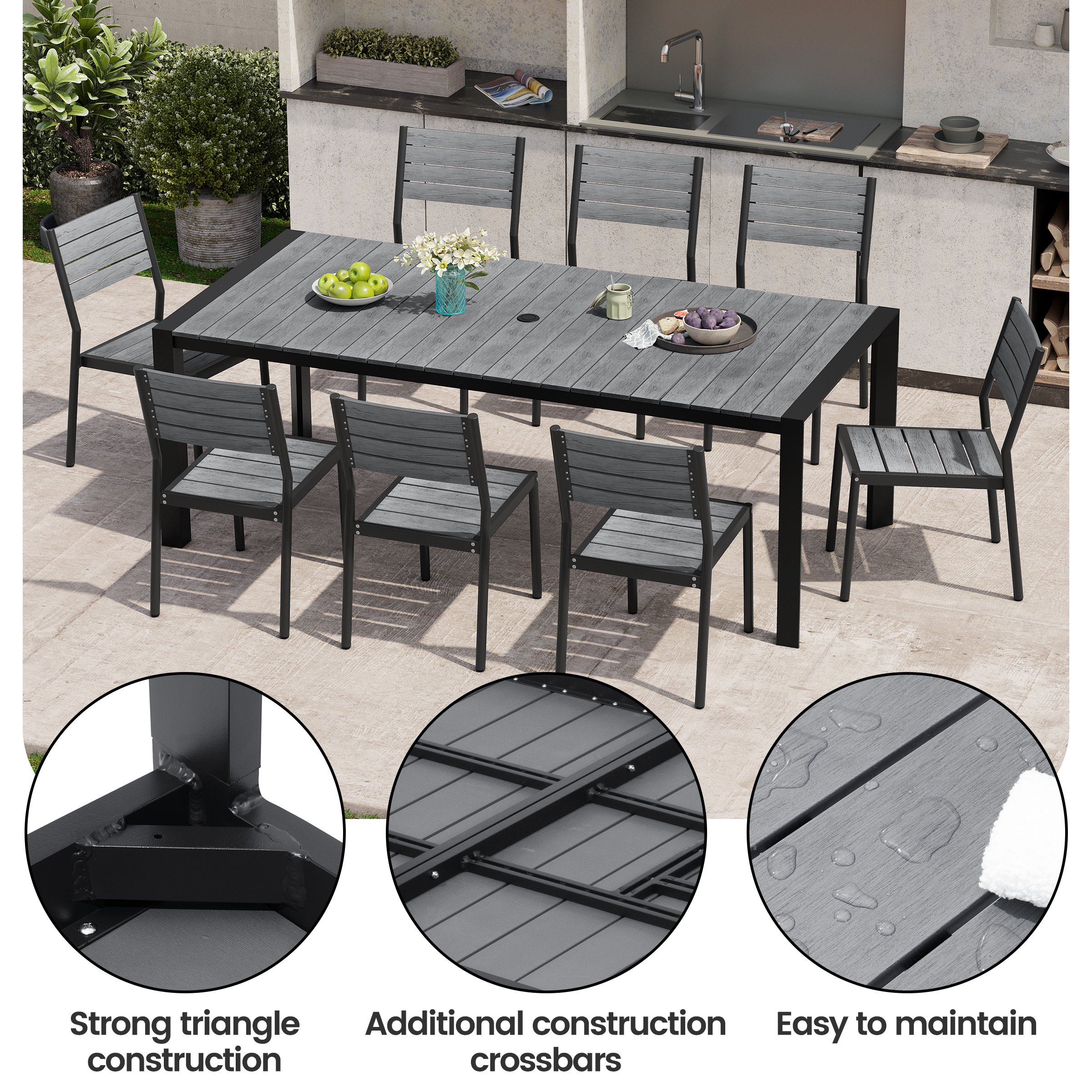 Crestlive Products CL-TD6237GRY240-11 Patio-Dining-Sets - View #4