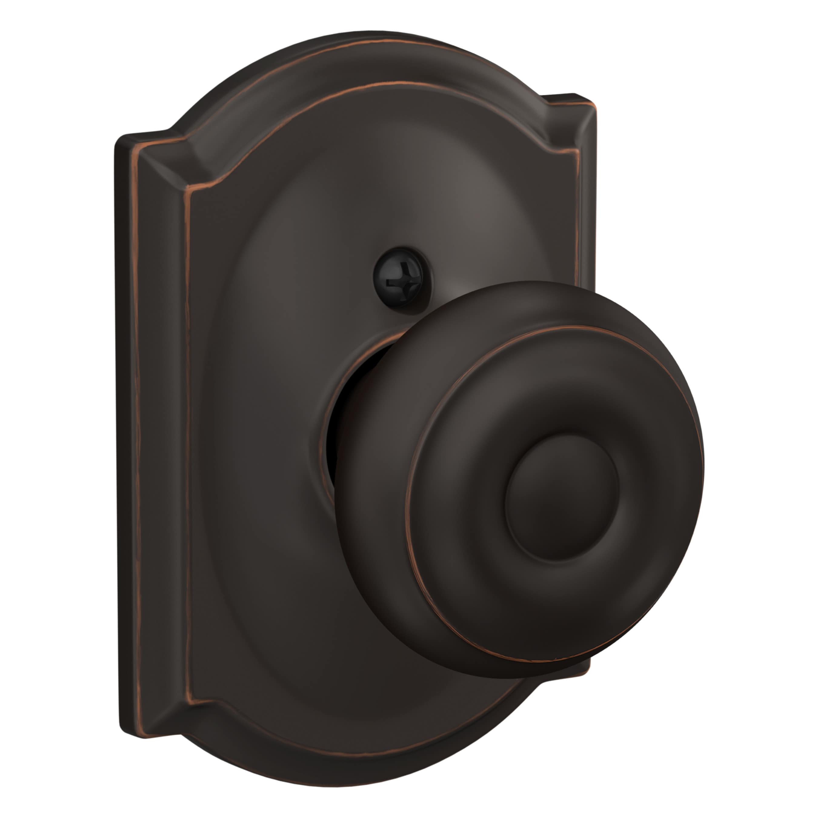 Schlage F170 GEO 716 CAM Georgian-Camelot Aged Bronze Interior Hall/Closet Dummy Door Knob