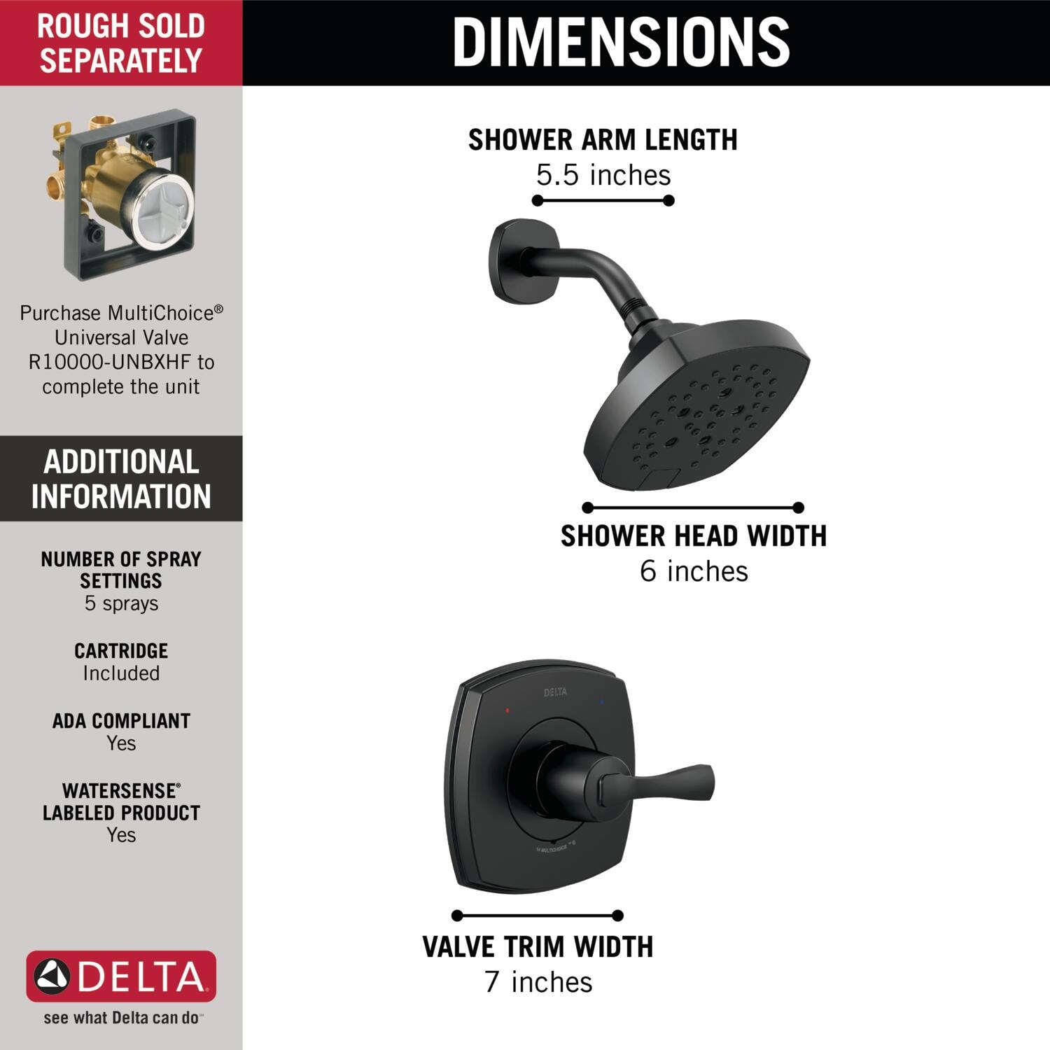 Delta T14276-BL Tub-Shower-Faucets - View #3