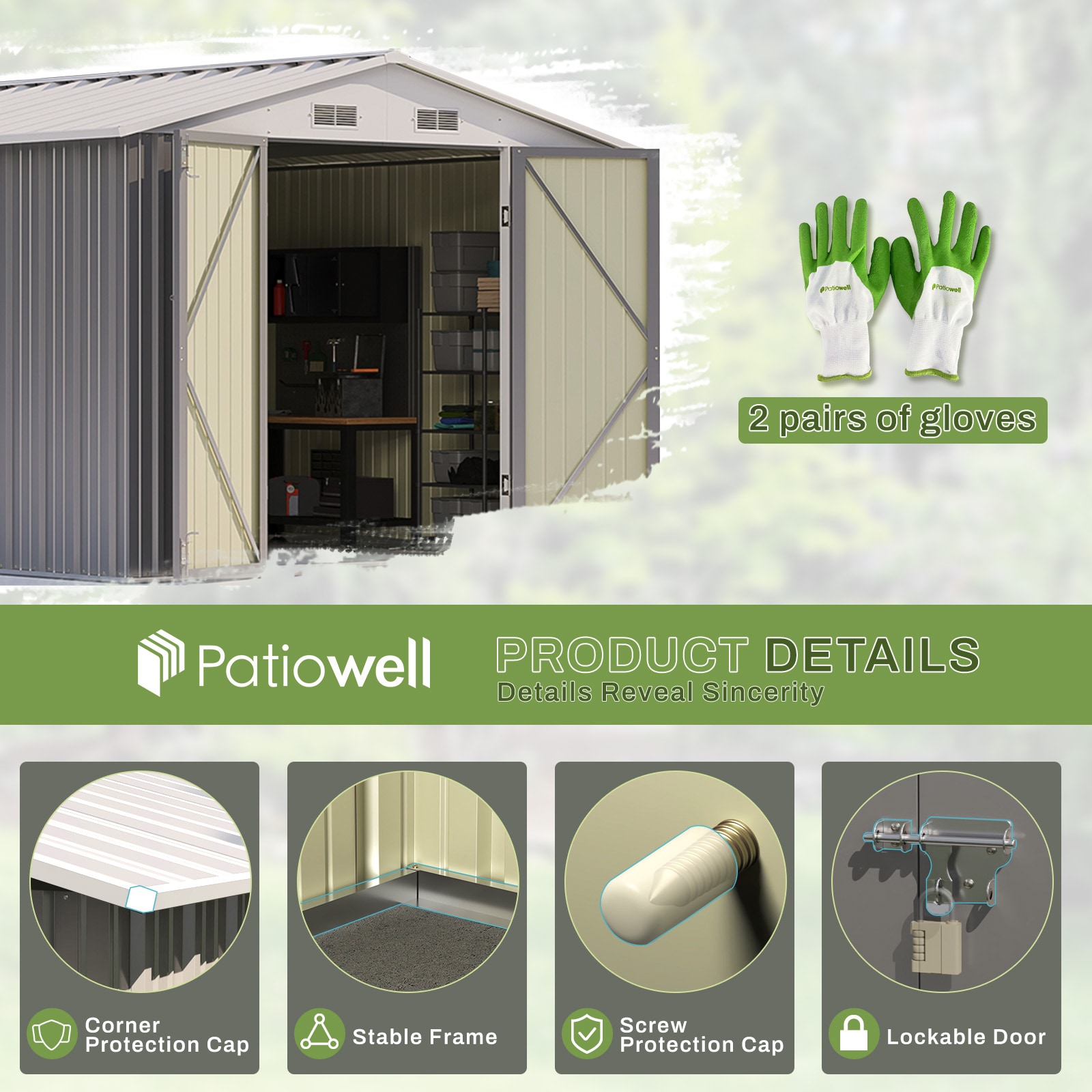 Patiowell WES-PS23-0355A-4 Metal-Storage-Buildings-Sheds - View #3