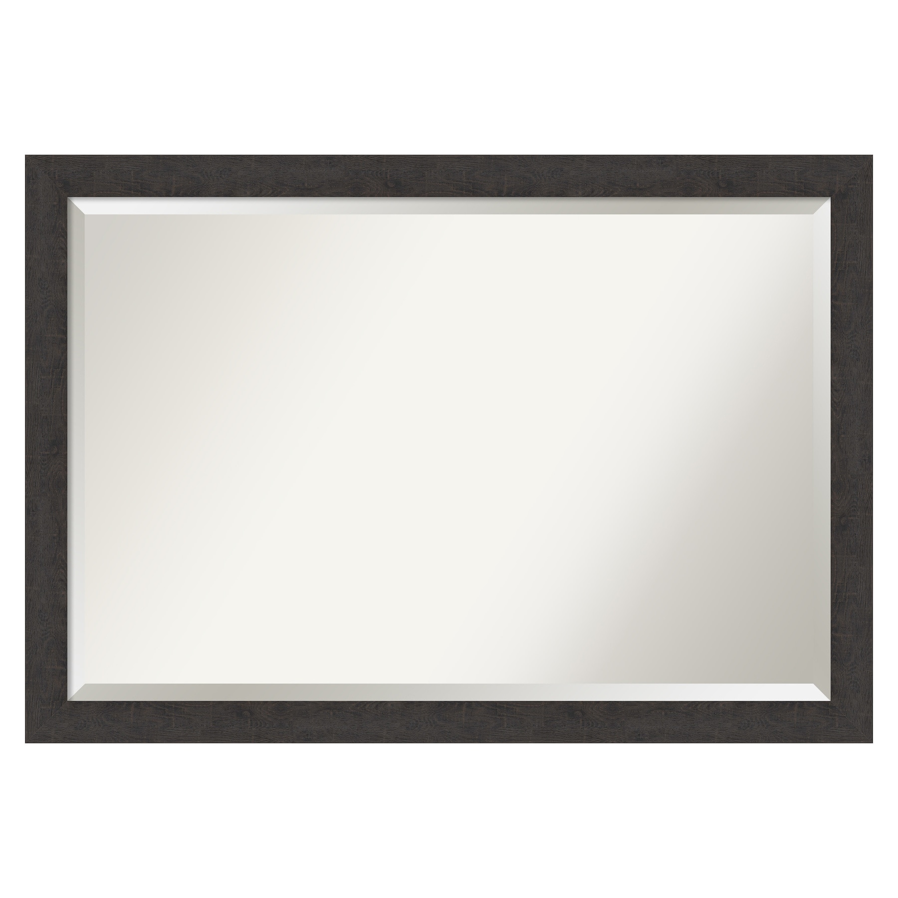 Amanti Art DSW4593614 Rustic Plank Espresso 39.5-in x 27.5-in Framed Rectangle Bathroom Vanity Mirror ( Distressed Brown )