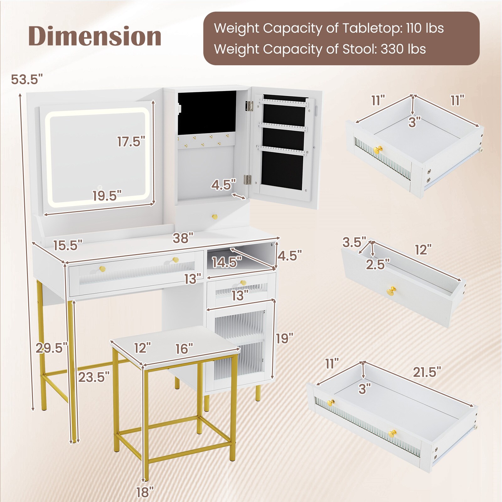 Slickblue D-CO-HW-SU35801UH Bedroom-Vanities - View #7