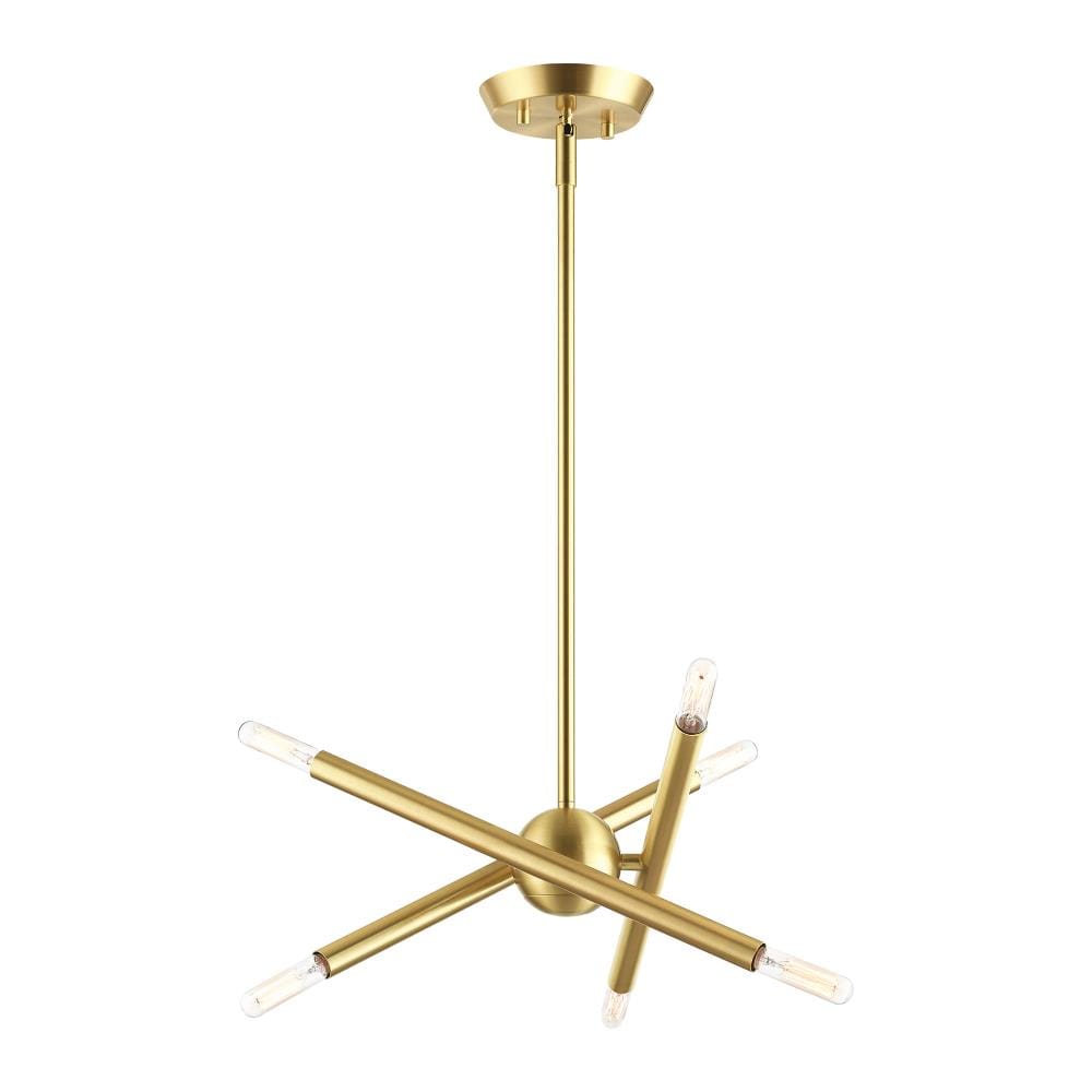 Soho Satin Brass Mini Sputnik 6-Light Chandelier