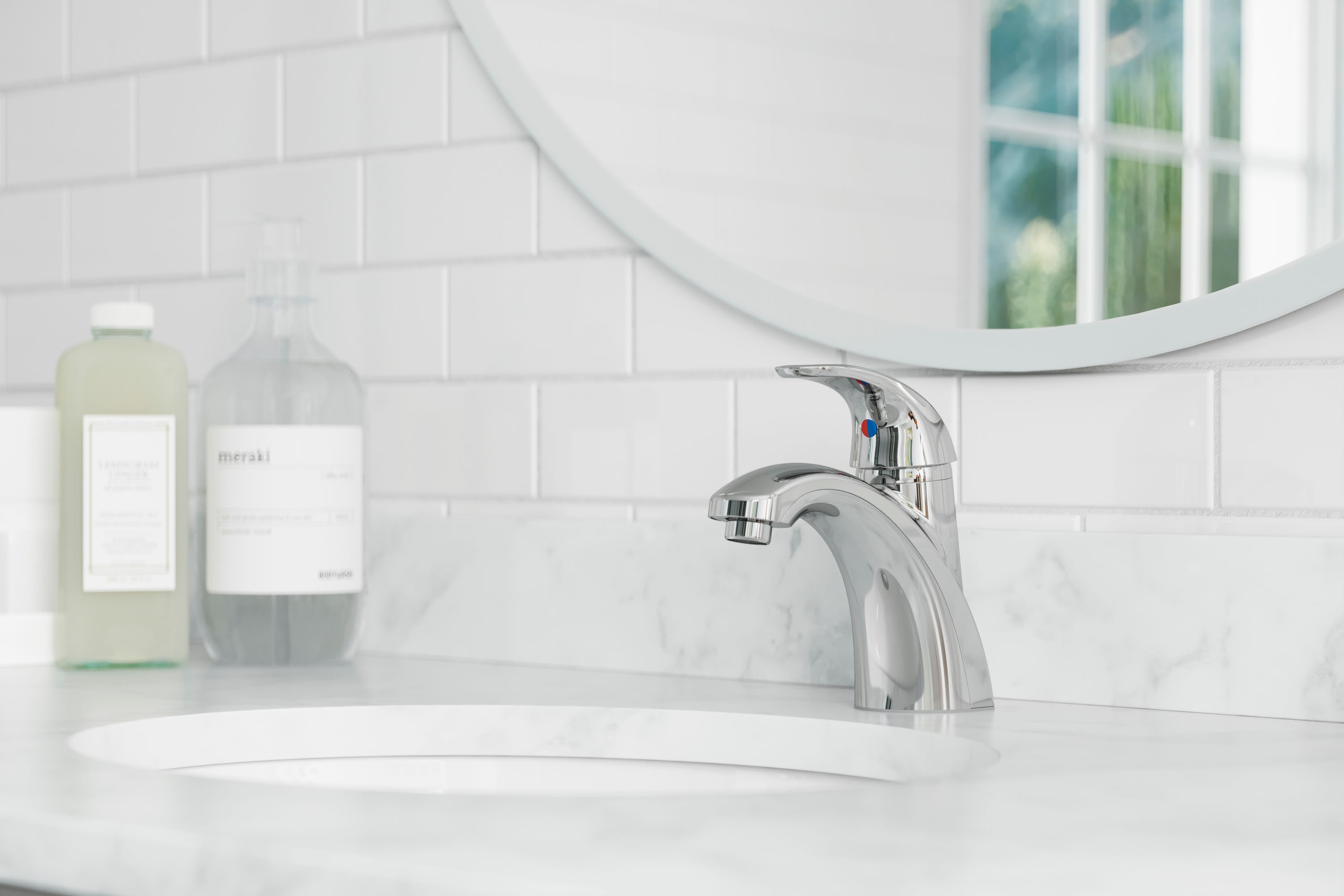 Polished Chrome High Arc Single Handle Bathroom Faucet