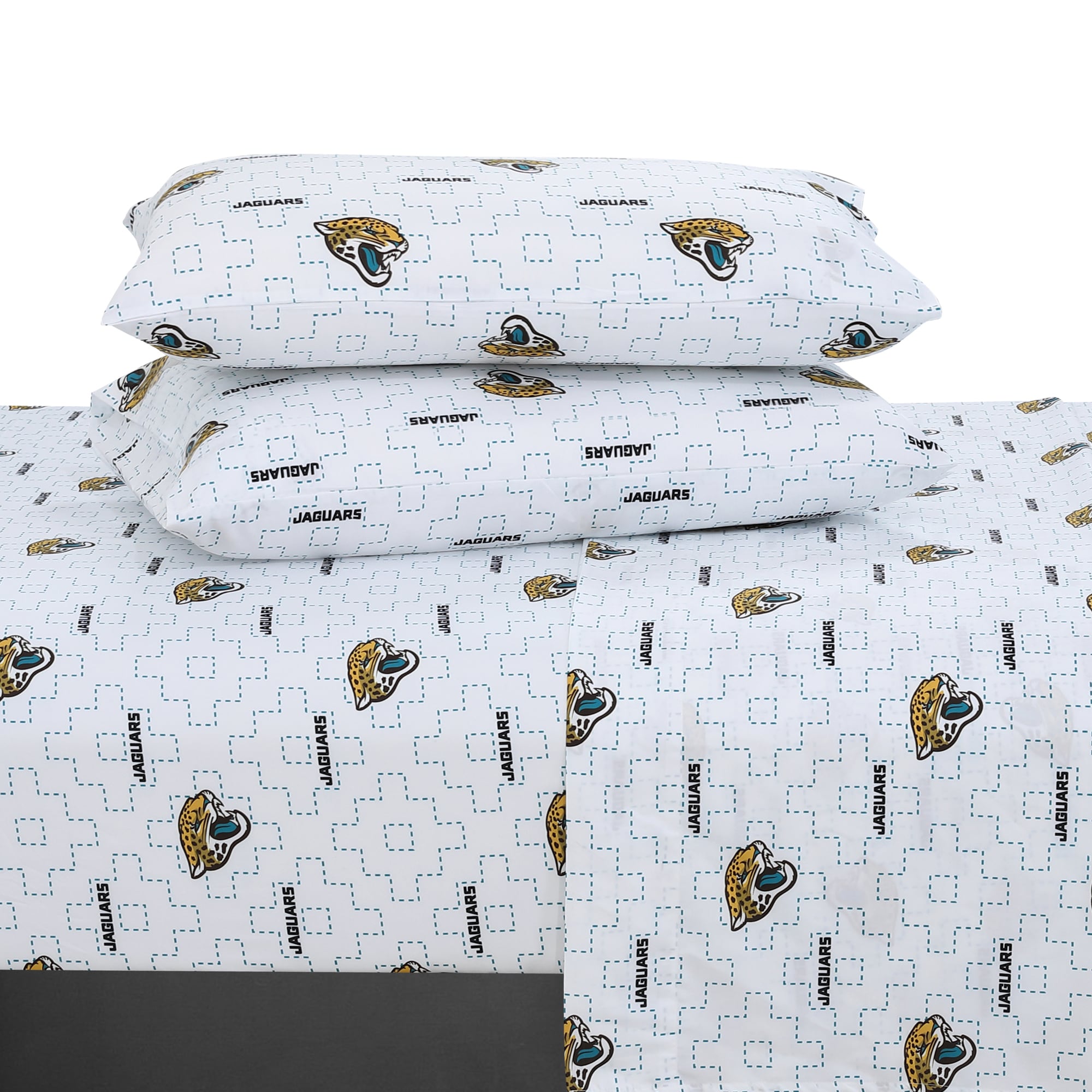 Cathay Sports Jacksonville Jaguars Scatter Full 4-Piece Sheet Set in the  Bed Sheets department at