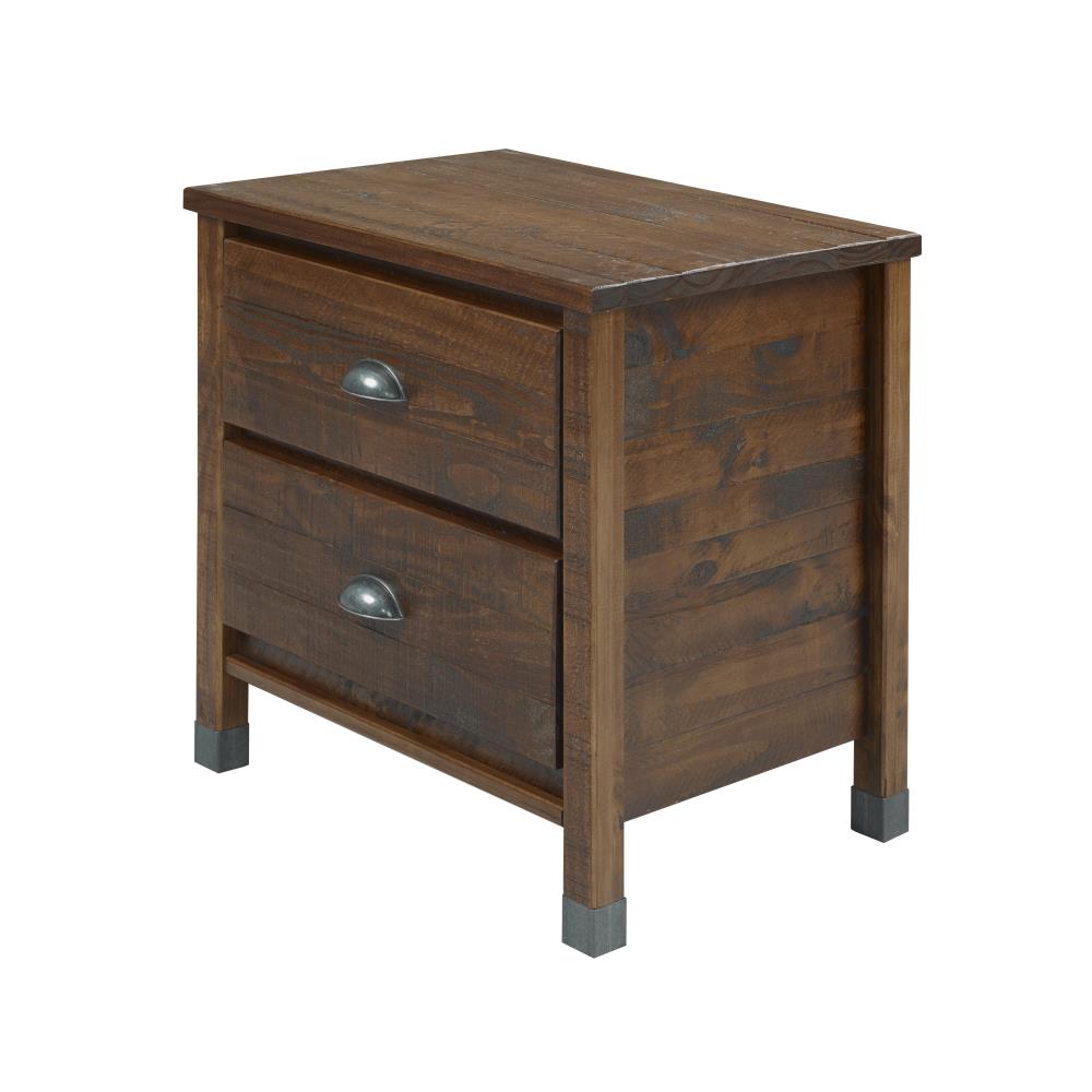 Camaflexi Baja Walnut Pine Nightstand in the Nightstands department at ...