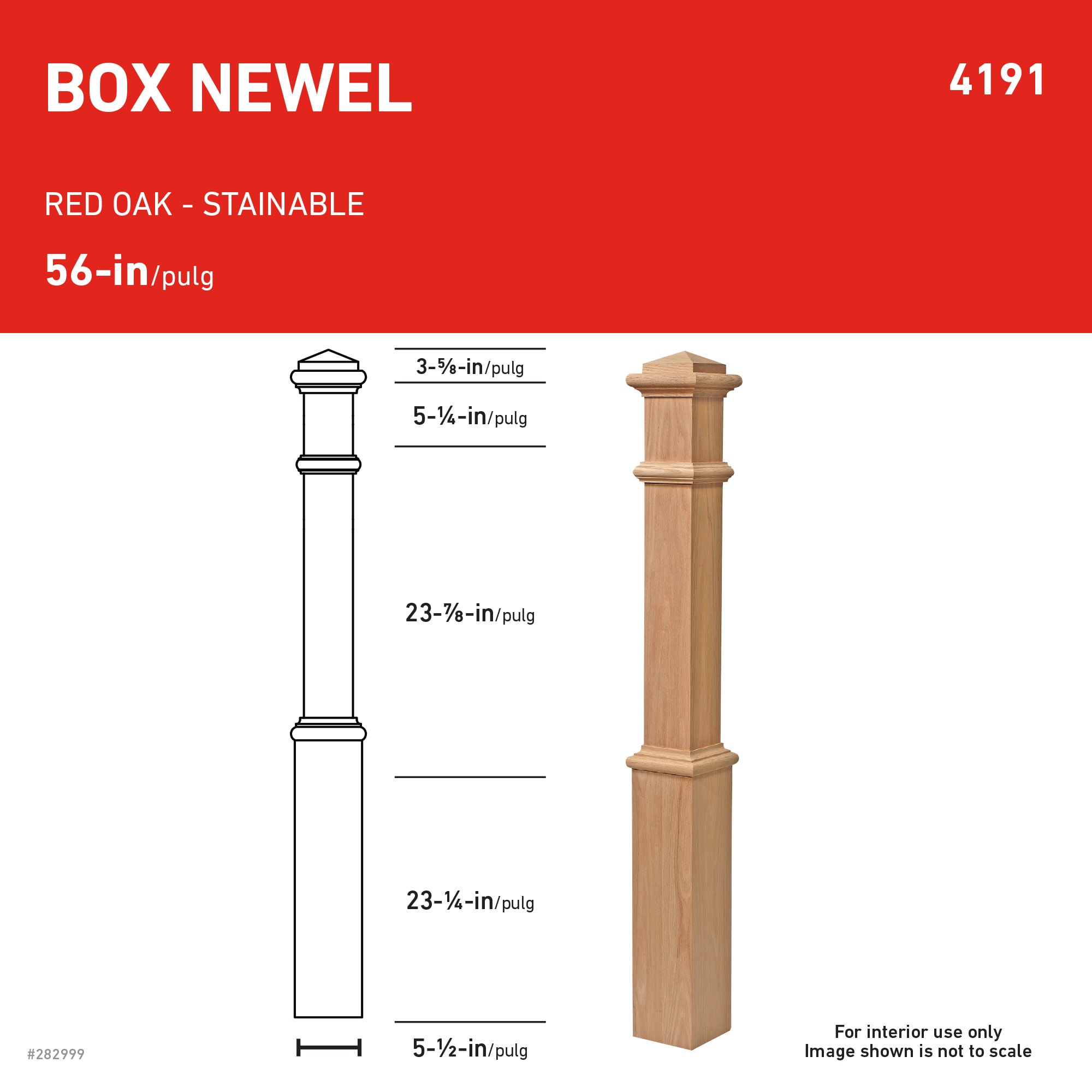 L.J. Smith Stair Systems 419156ETOAK Interior-Stairpart-Newel-Posts - View #4