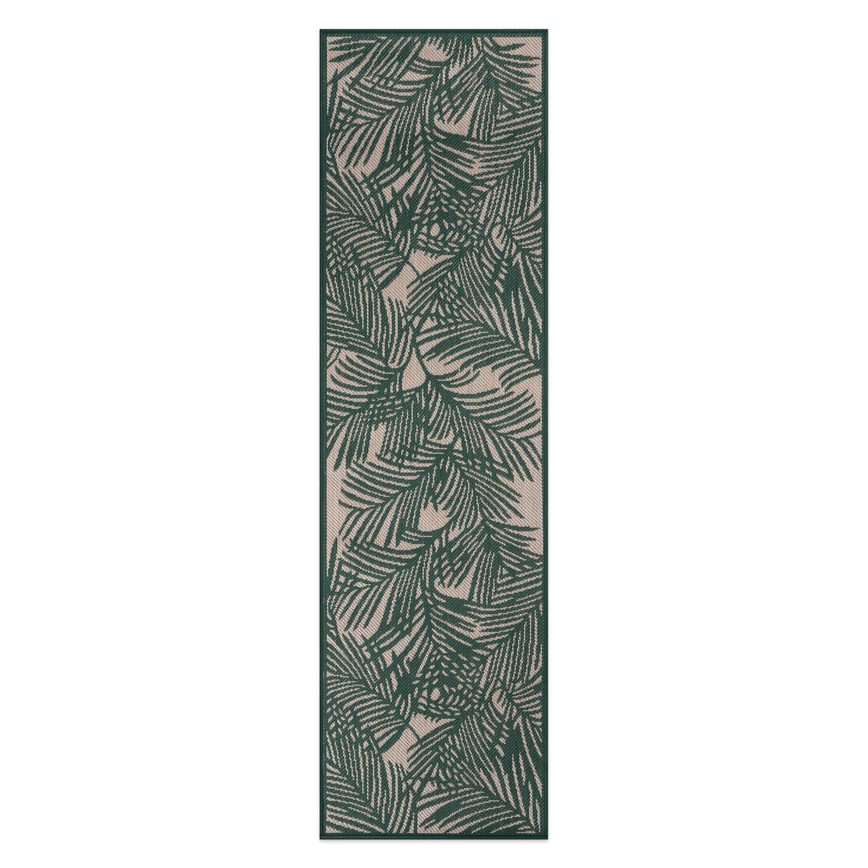 World Rug Gallery 118GREEN2X7 Summer 2 x 7 (ft) Loomed Polypropylene Green Rectangular Indoor/Outdoor Floral/Botanical Tropical Area rug