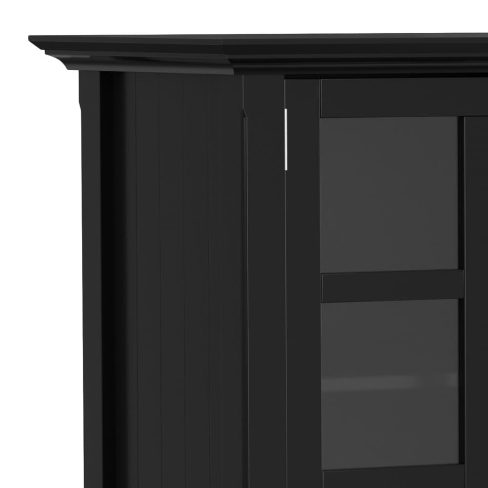 Acadian Black Solid Wood Storage Cabinet with Adjustable Shelves