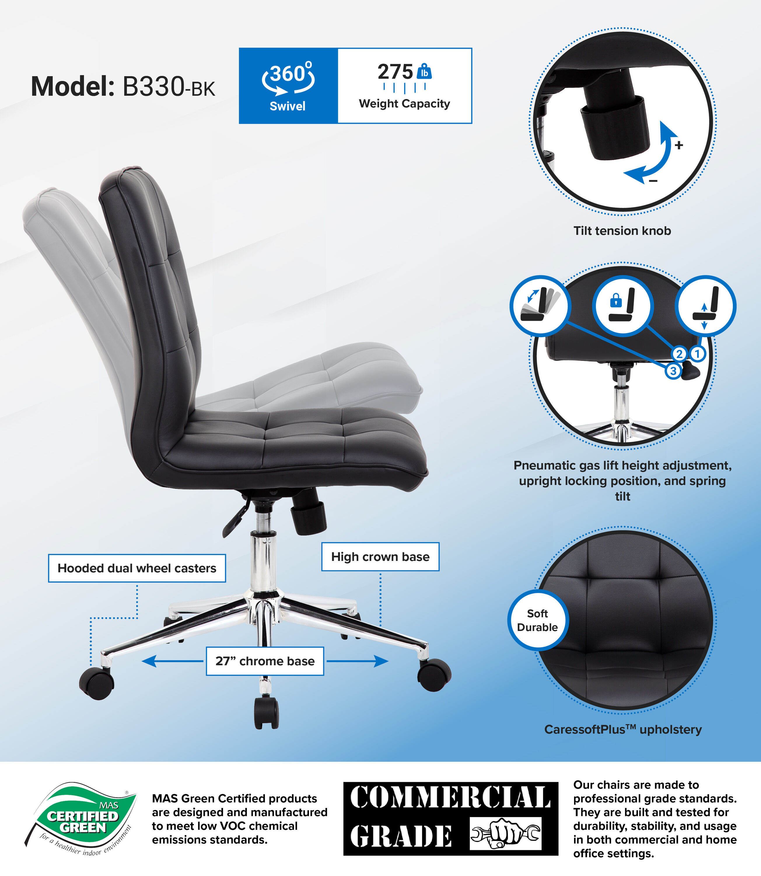Boss Office Products B330-BK Office-Chairs - View #6