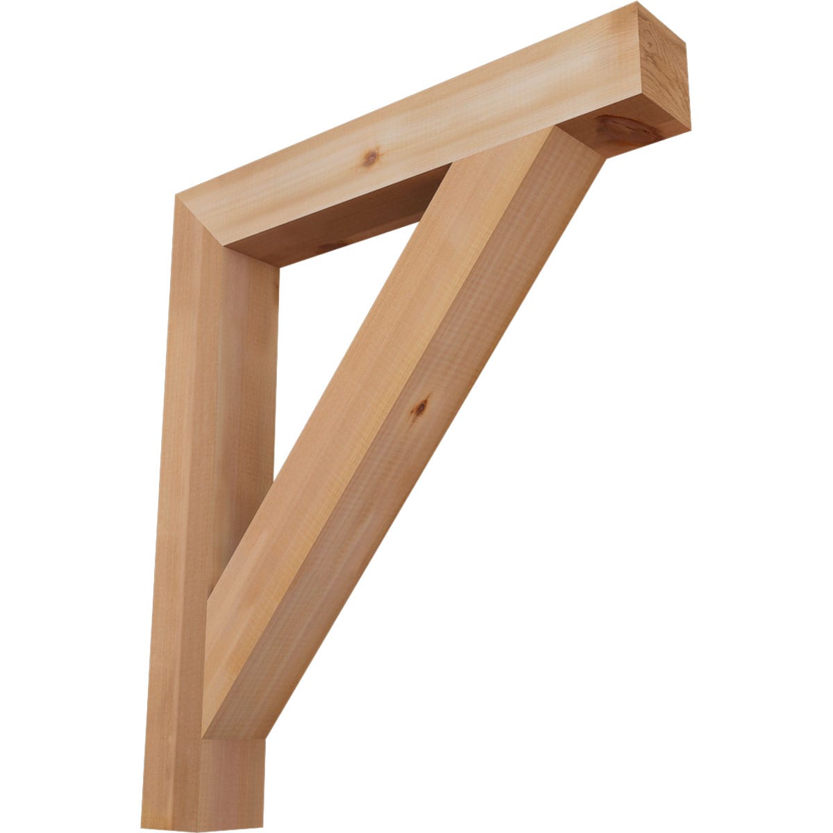 Ekena Millwork BKT04X28X32TRA05SWR Traditional block smooth 3-1/2-in x 28-in x 32-in Western red cedar Brown Wood Standard bracket