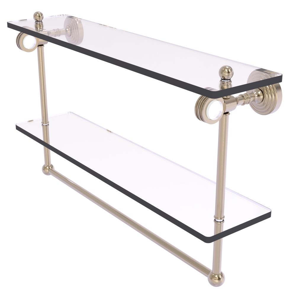 Allied Brass PG-2TBD-22-PEW Pacific Grove Antique Pewter 2 -Tier Wall mount Bathroom Shelf ( 22-in x 13-in x 5-in )