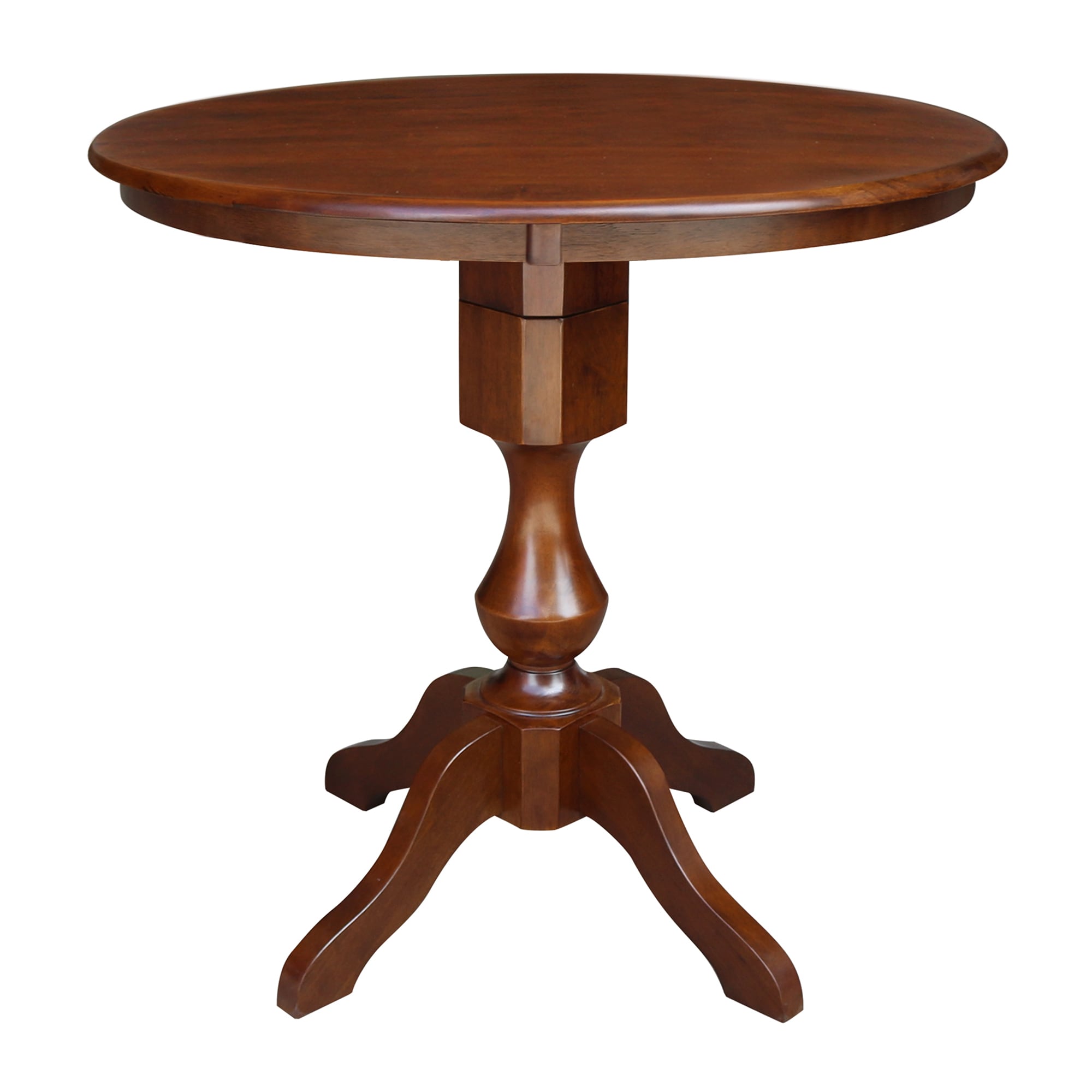 International Concepts K581-36RT-11P Espresso Round Traditional Counter Table, Wood with Espresso Wood Pedestal Base 36-in L x 34.9-in H