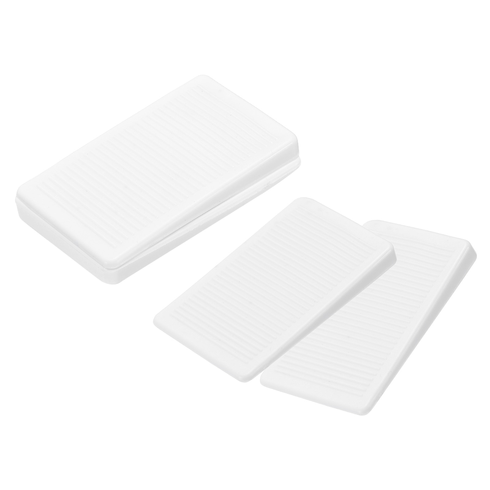 Unique Bargains - 4pcs Furniture Levelers Flexible Plastic White Table Shims Multi-Purpose Level ...