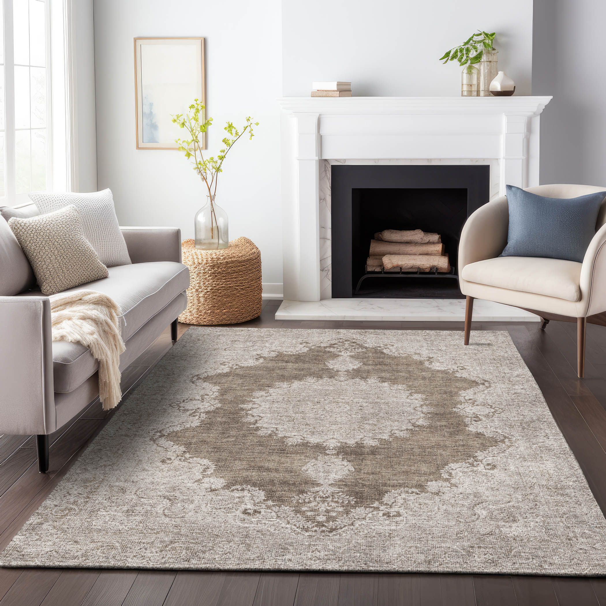 Addison Rugs ACN1003BR30X46 Chantille ACN1003BR 2 x 3 (ft) Polyester Brown Rectangular Indoor/Outdoor Geometric Machine washable Area rug