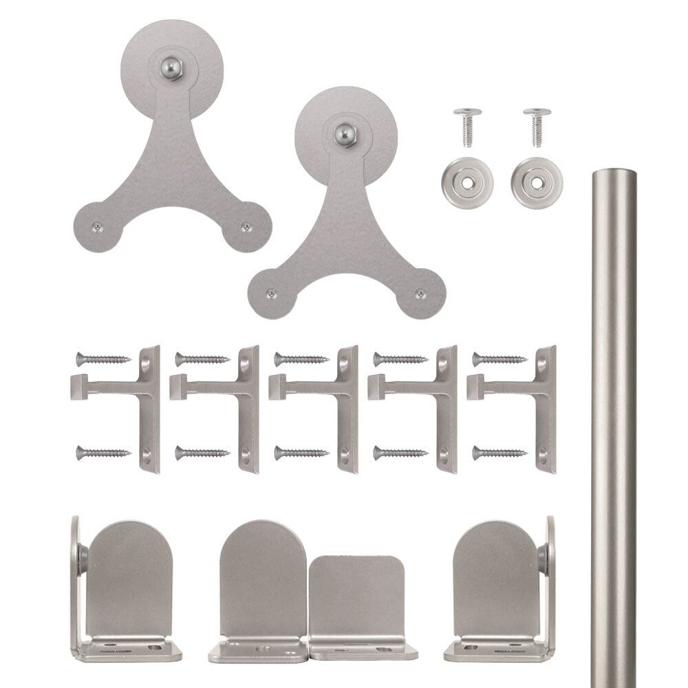 Quiet Glide QG.1300.TS-96.02 96-in Satin Satin Nickel Indoor Standard Single Barn door hardware kit
