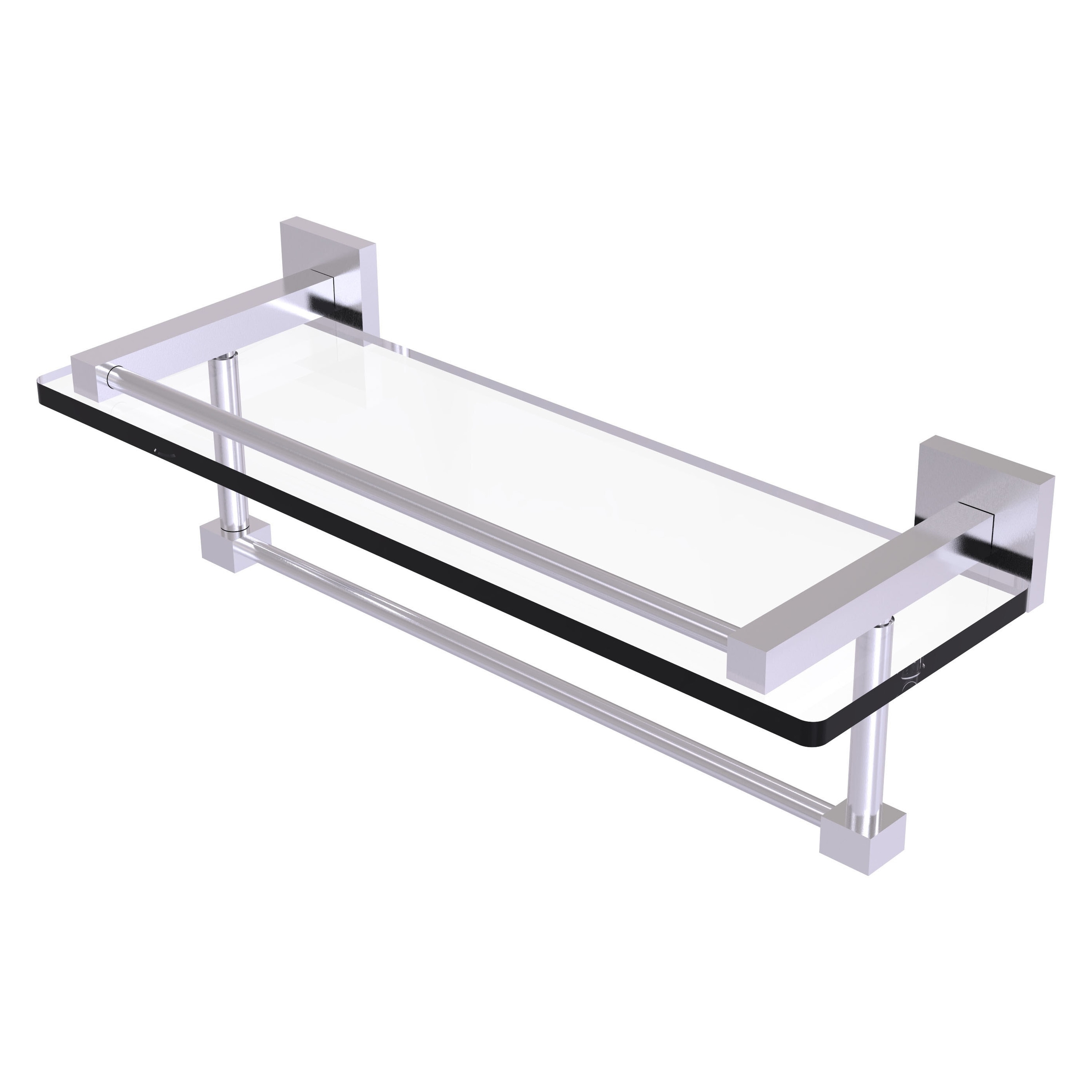 Allied Brass MT-1-16TB-GAL-SCH Montero Satin Chrome Wall mount Bathroom Shelf ( 16-in x 5.3-in x 5-in )
