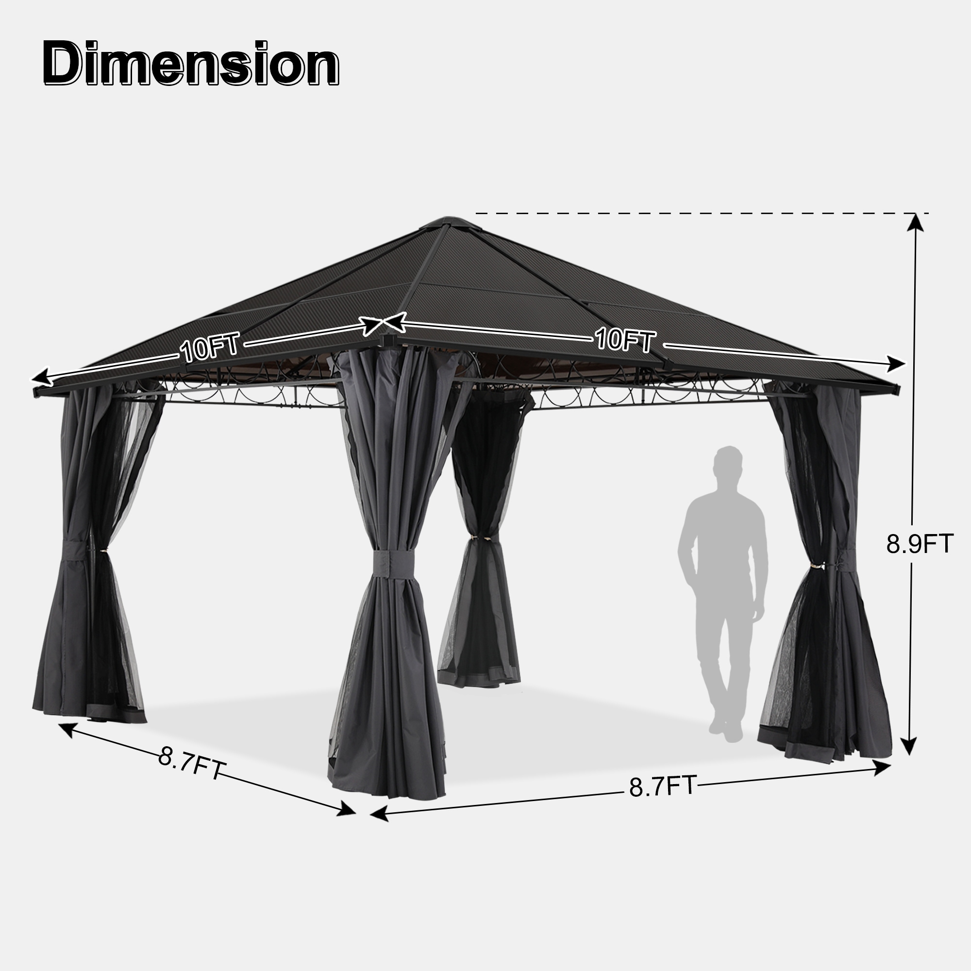 ABCCANOPY 10X10-069-DG Wood-Resin-Gazebos - View #4