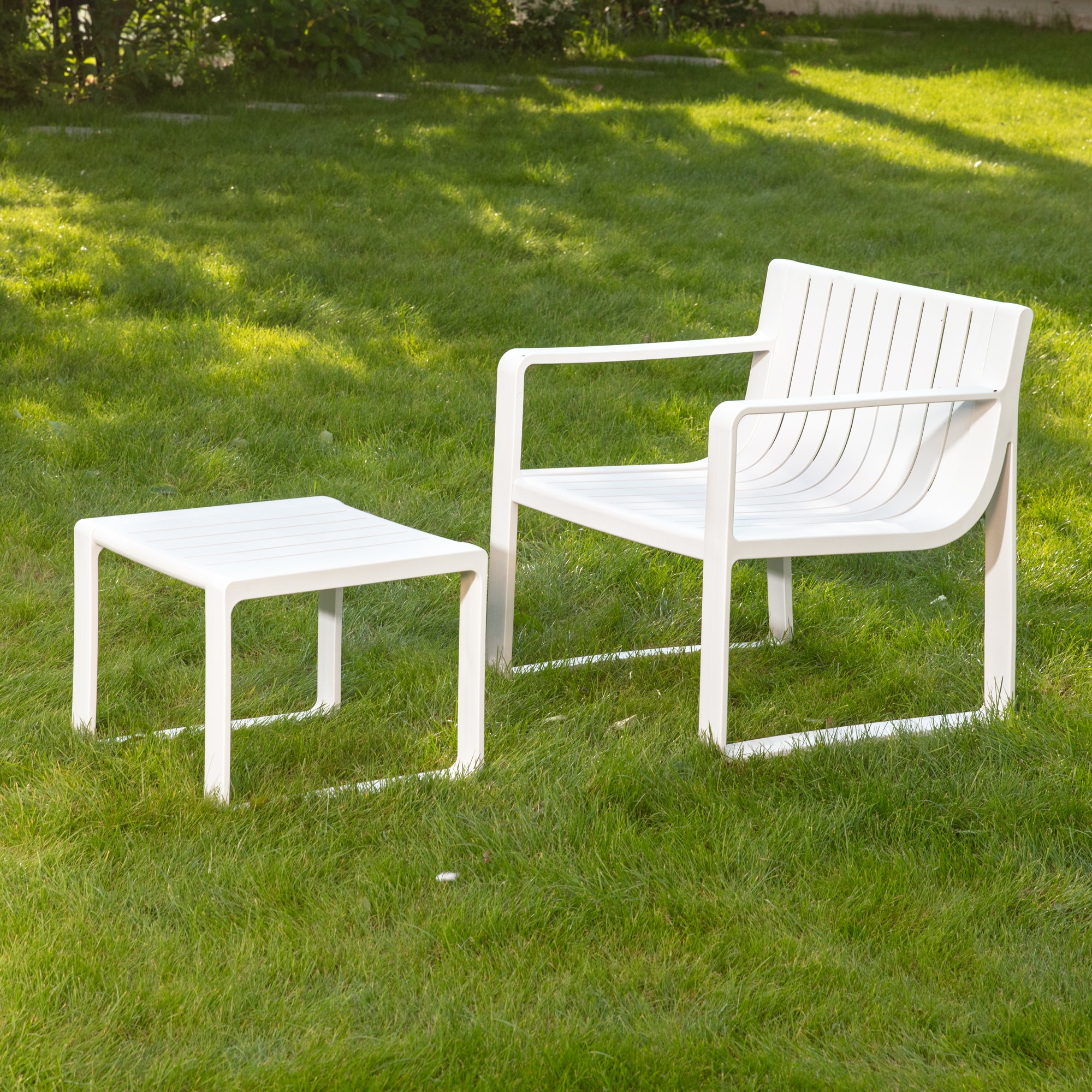 Werph LSP2W 2 -Piece Patio Conversation Set with White