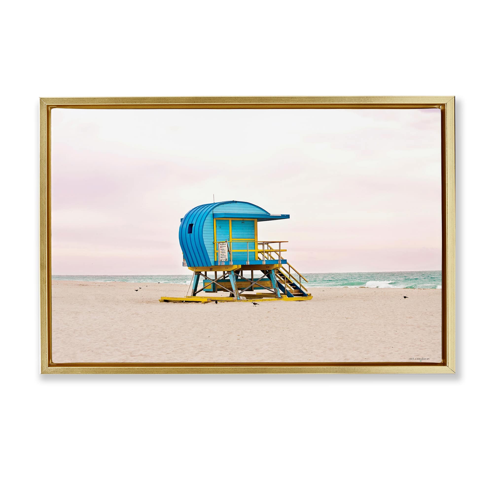 Stupell Industries BT-555-FFG-16X24 Summer Lifeguard Cabin Floating Frame design by Seven Trees Design