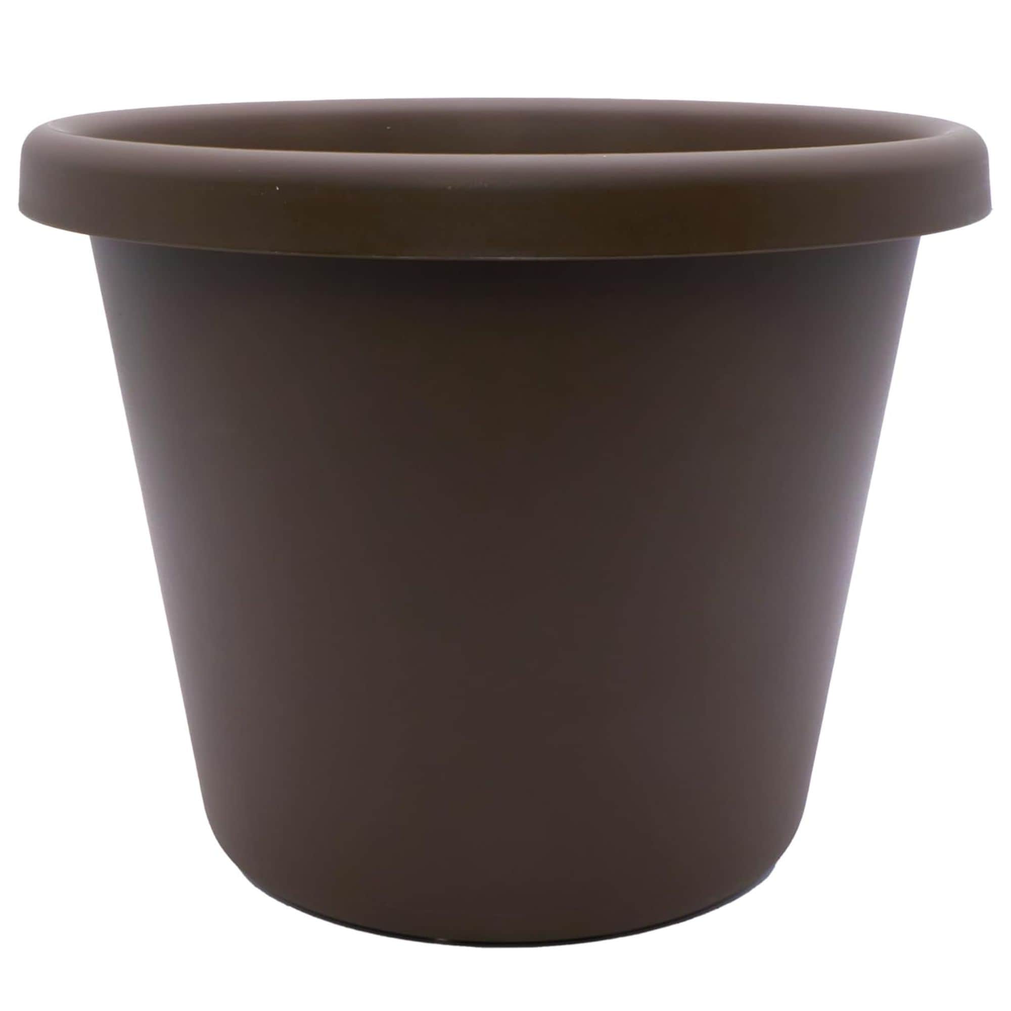  17 Inch Round Classic Planter Plastic Plant Pot Chocolate