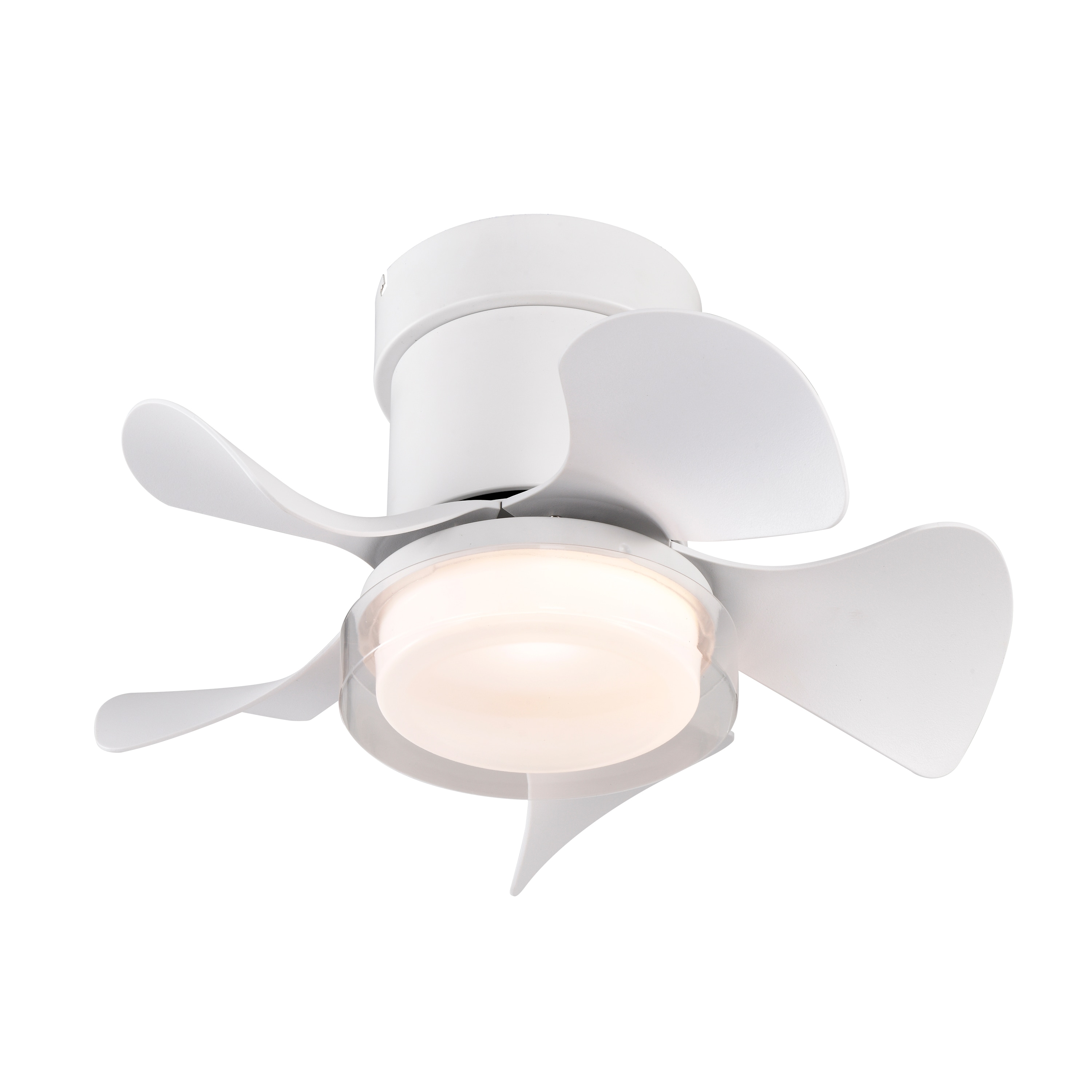 Bayfeve BFHM-09014-CF Adjustable Speed 21-in Color-Changing Integrated LED Outdoor Flush Mount White with White ABS Blades Ceiling Fan With Light and Remote ( 5 -Blade )
