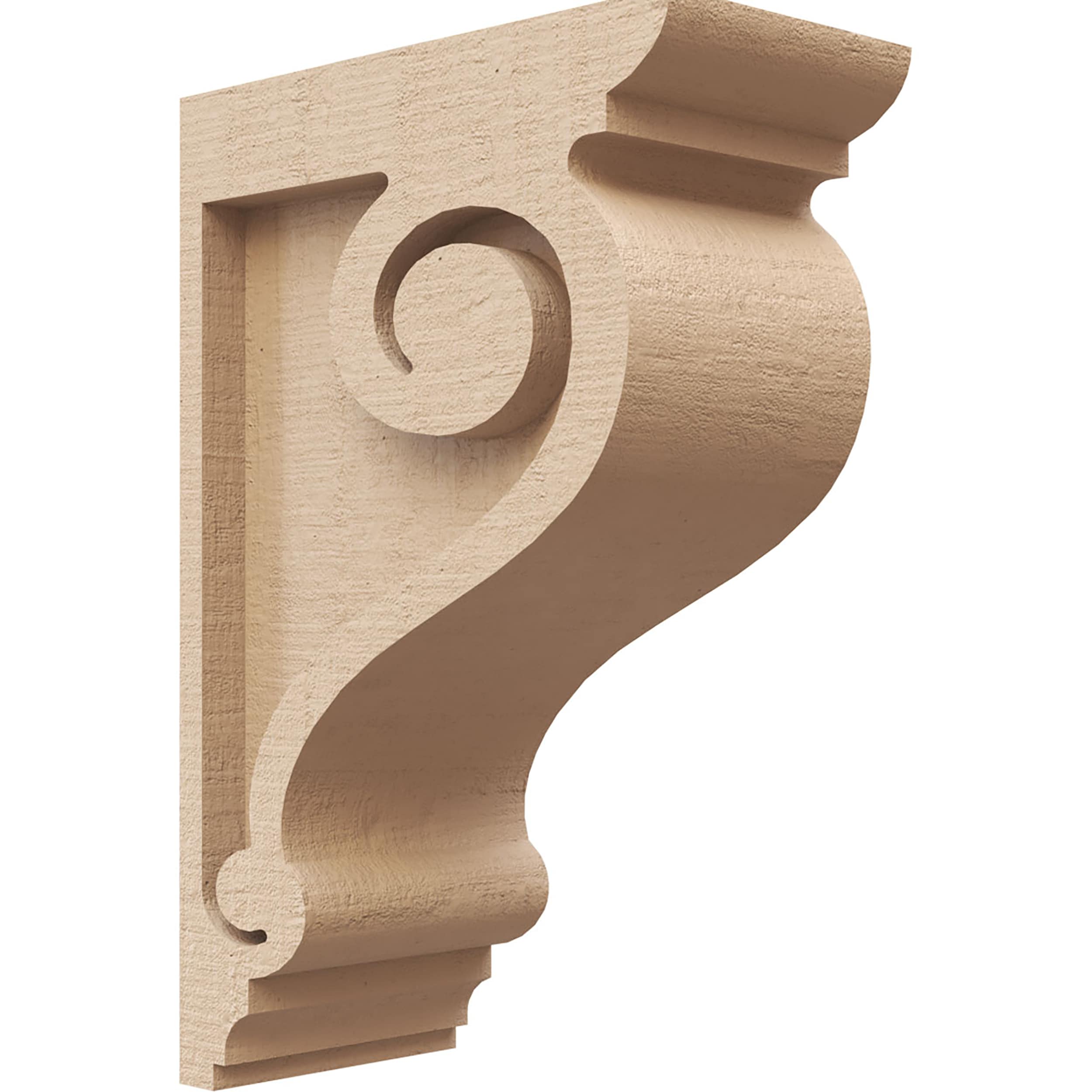 Ekena Millwork CORU03X06X09SCRRCPR 3-in x 6-in x 9-in Rough Cedar Woodgrain TimberThane Primed Urethane Paintable/Stainable Corbel
