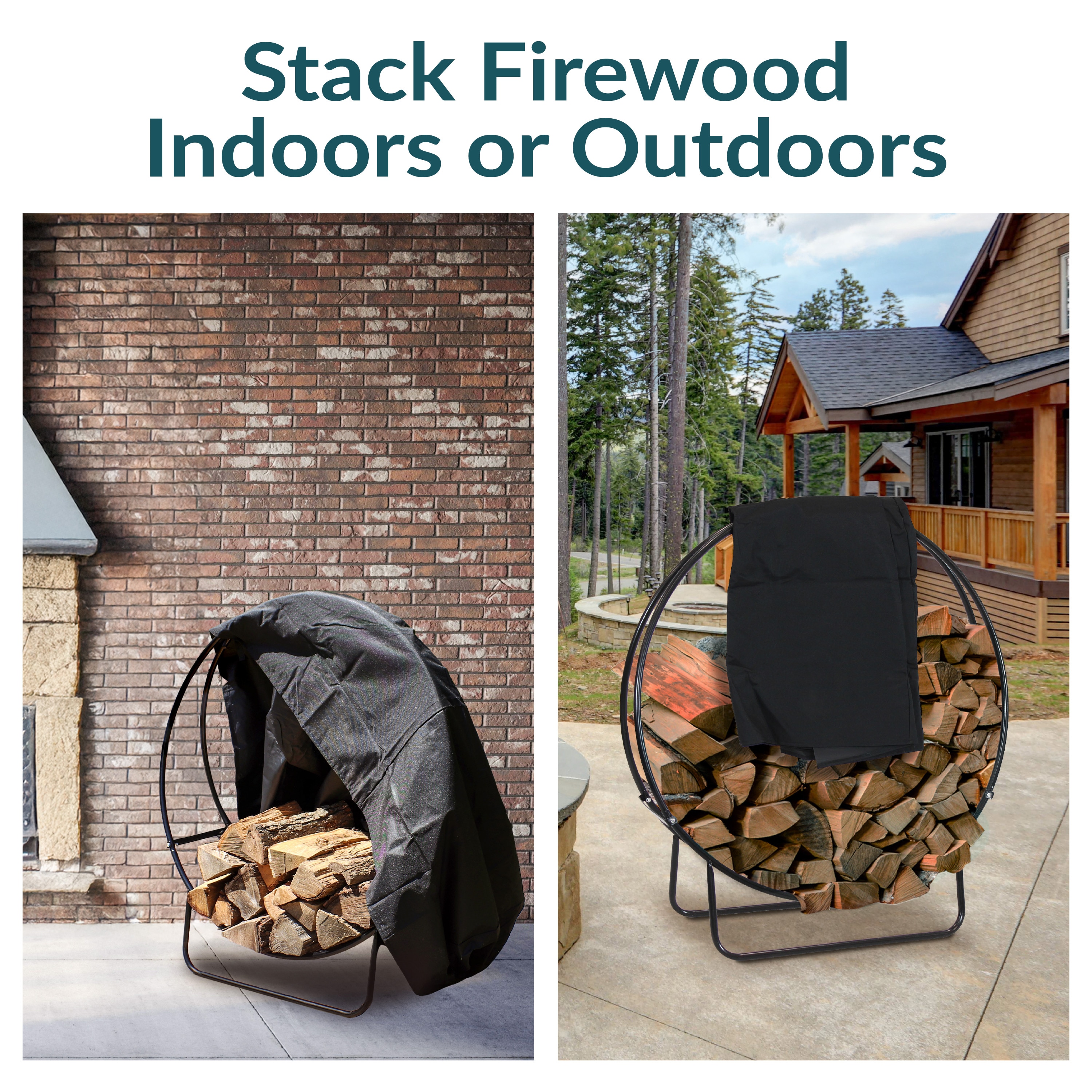Sunnydaze Decor QX-48LH-COVER-COMBO Firewood-Storage - View #9