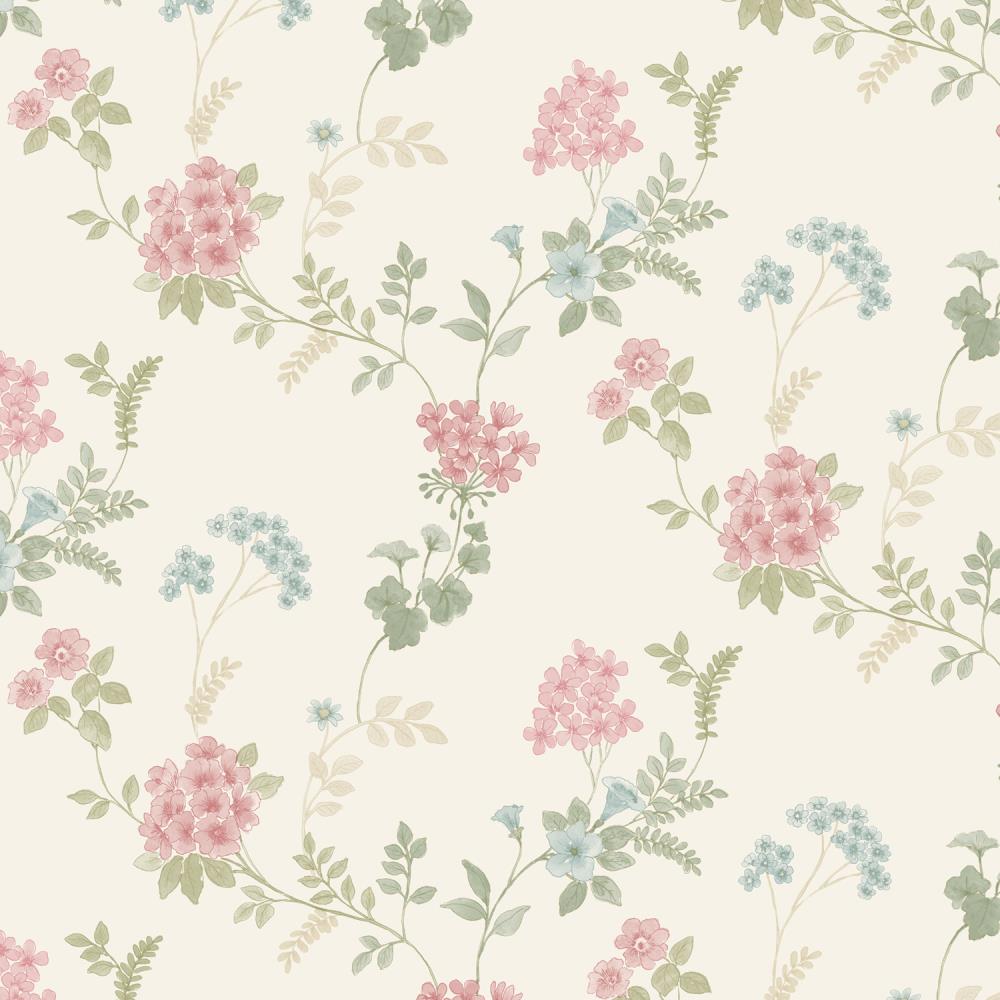 Watercolor Roses Wallpaper AB42418 pink blue yellow green scrubbable prepasted 